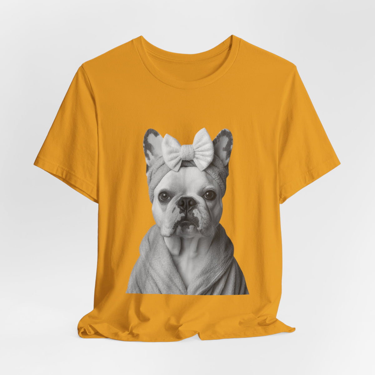 French Bulldog Portrait Tee — Cute Bow Dog Graphic T-Shirt
