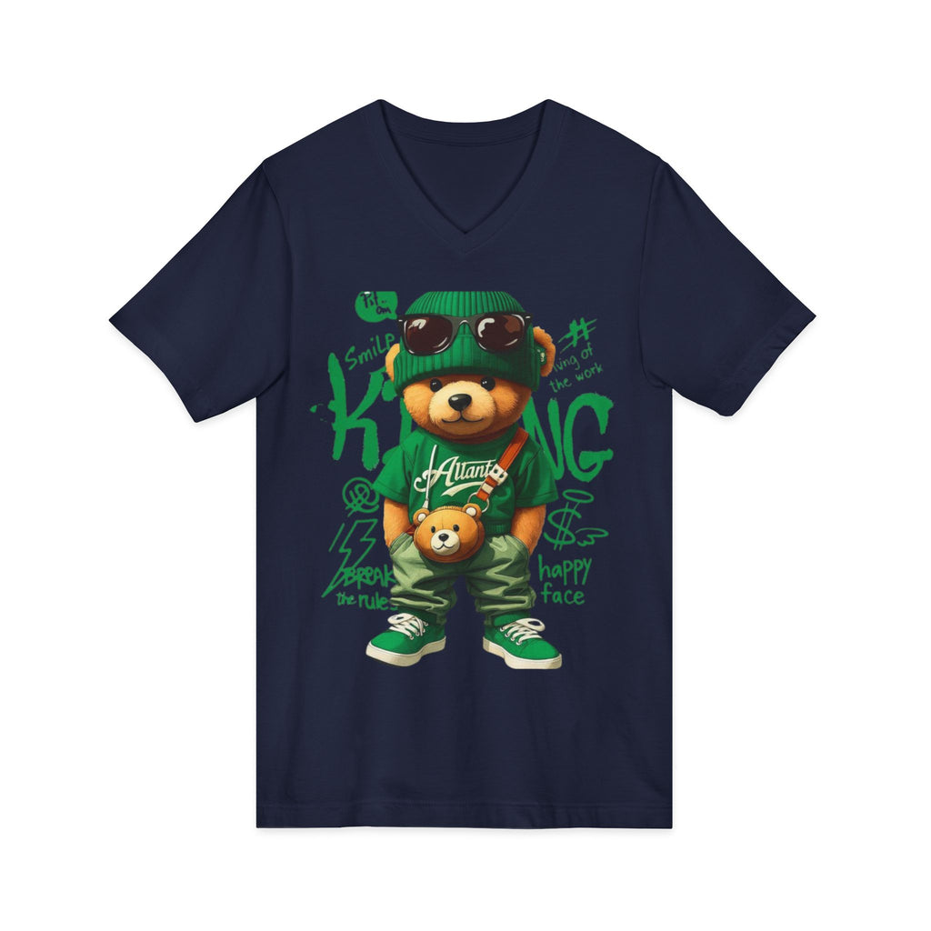 Cotton Teddy Bear V-Neck Tee