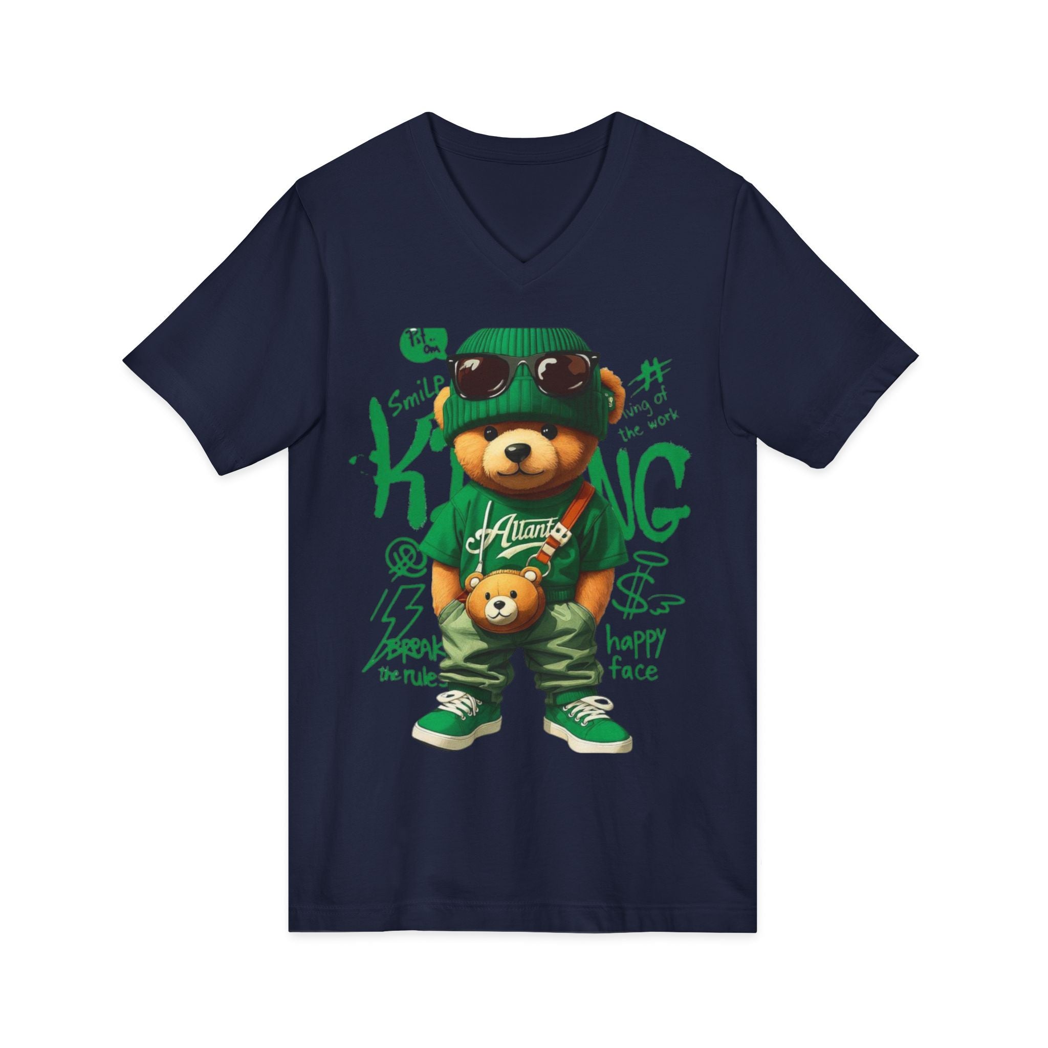 Cotton Teddy Bear V-Neck Tee