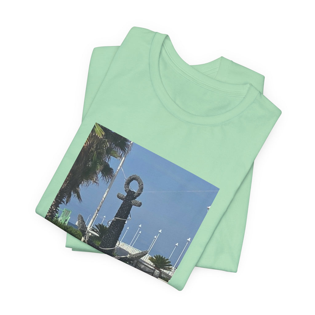 Anchor Statue Photo Tee — Coastal Nautical T-Shirt