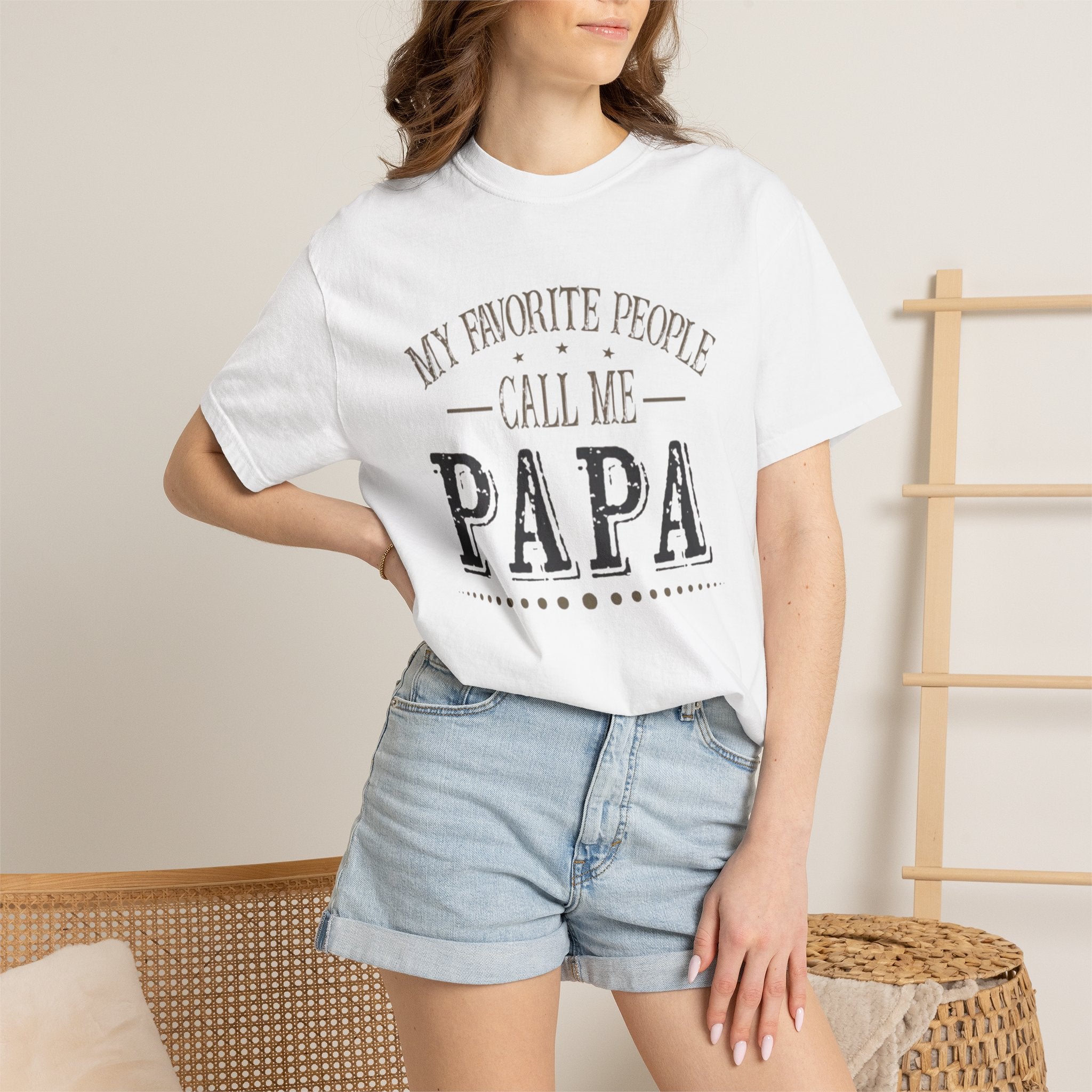 Papa T-Shirt – “My Favorite People Call Me Papa” Vintage Dad Tee