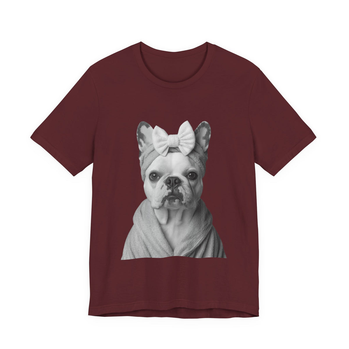 French Bulldog Portrait Tee — Cute Bow Dog Graphic T-Shirt