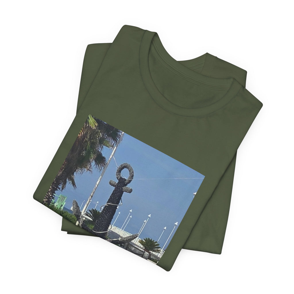 Anchor Statue Photo Tee — Coastal Nautical T-Shirt