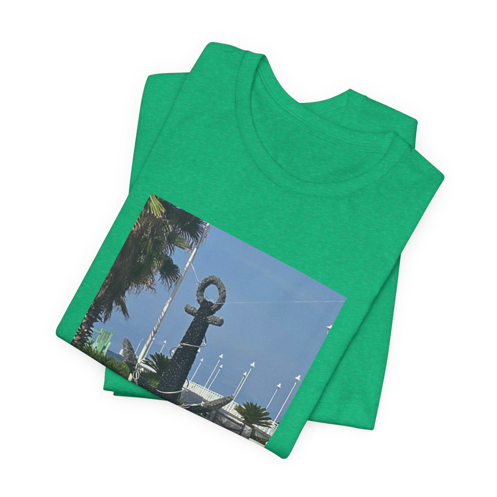 Anchor Statue Photo Tee — Coastal Nautical T-Shirt