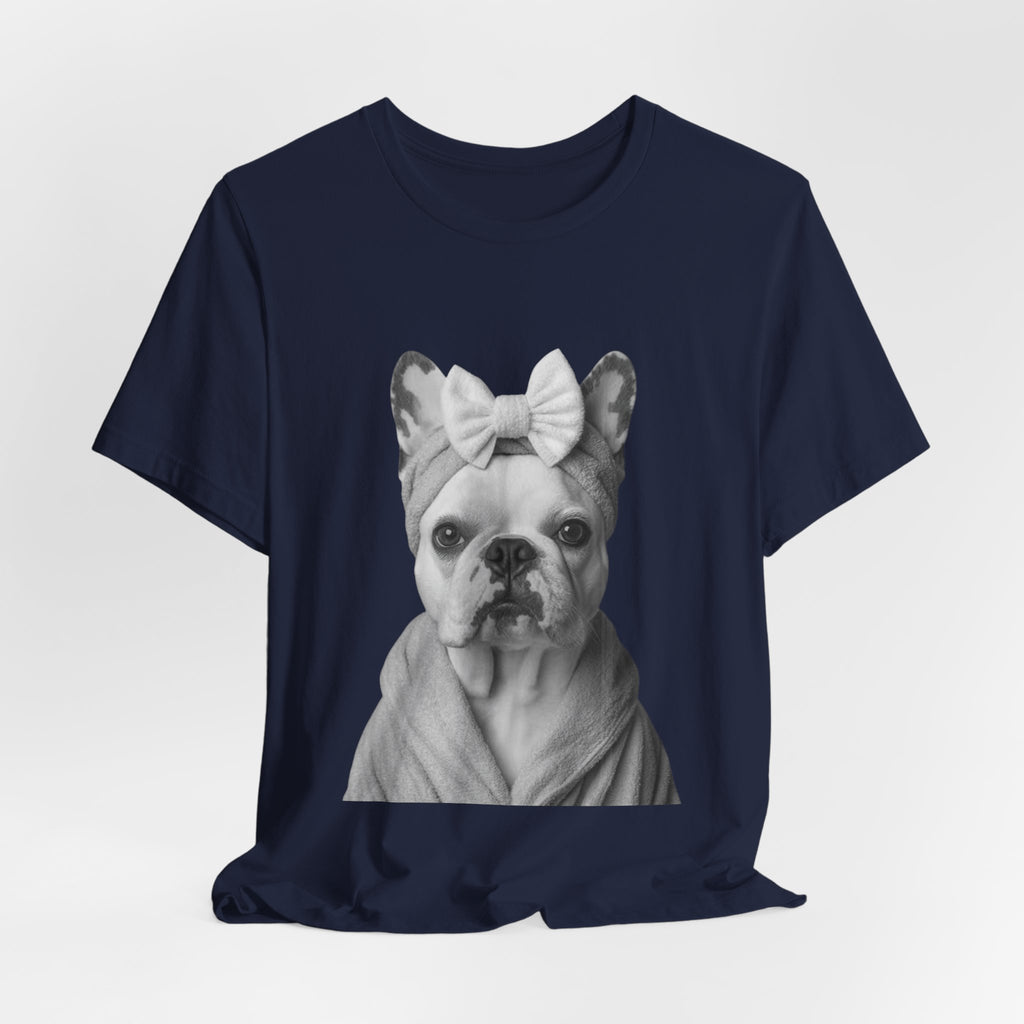 French Bulldog Portrait Tee — Cute Bow Dog Graphic T-Shirt