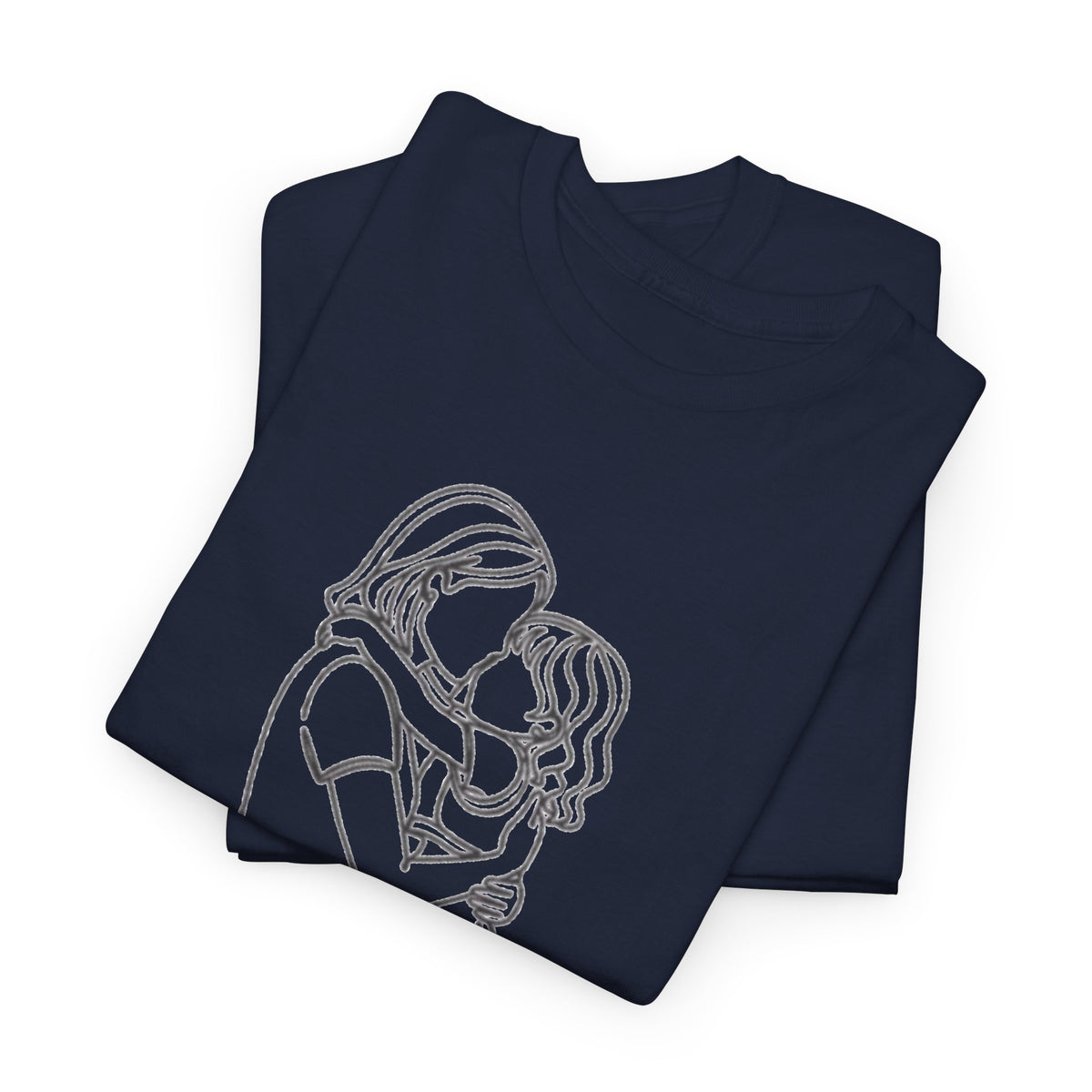 Mother and Daughter Line Art Tee — Minimalist Family Love Shirt