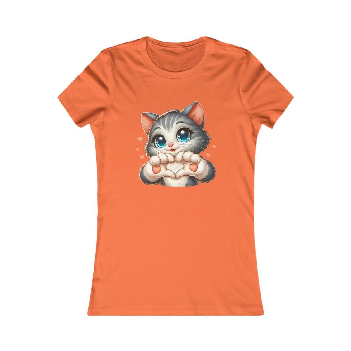 Women's Tee — Cute Kitten Making Heart Paws Graphic