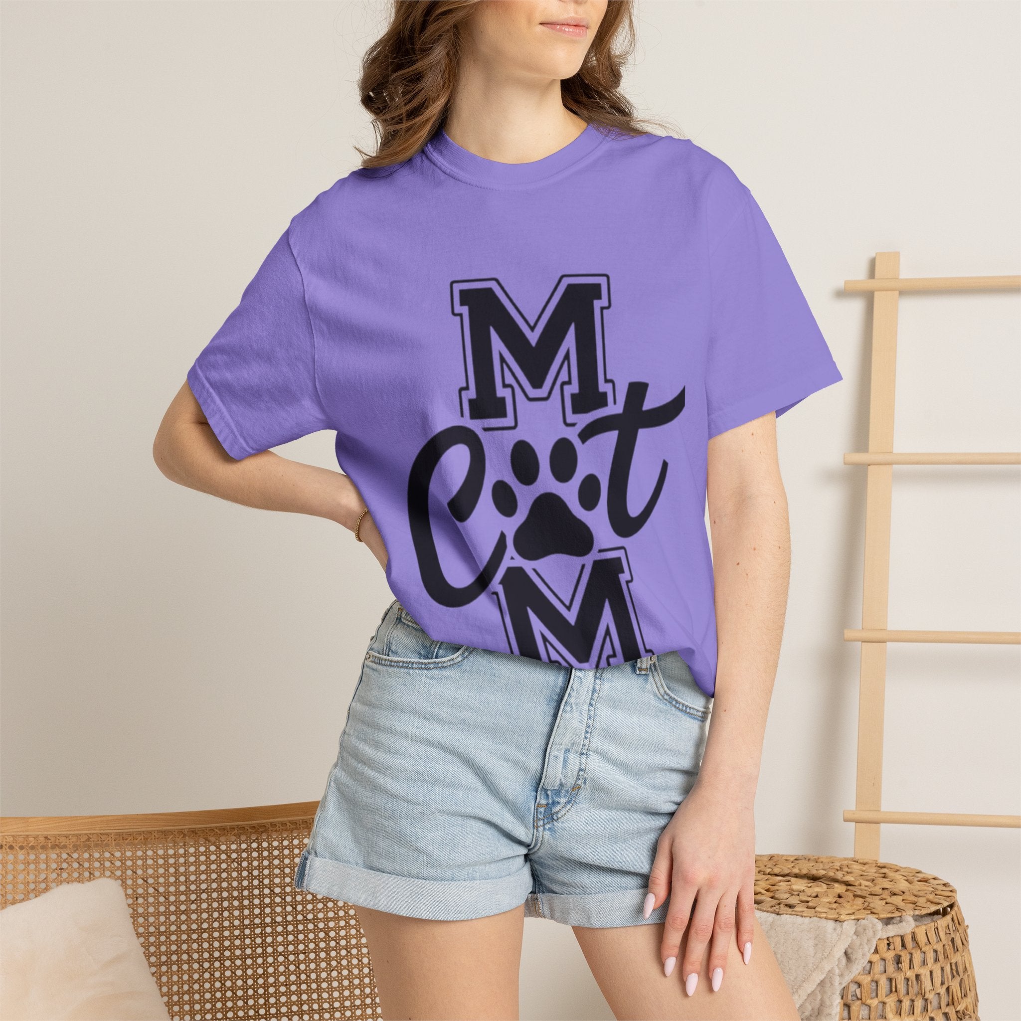 Garment-Dyed Cat Mom Tee