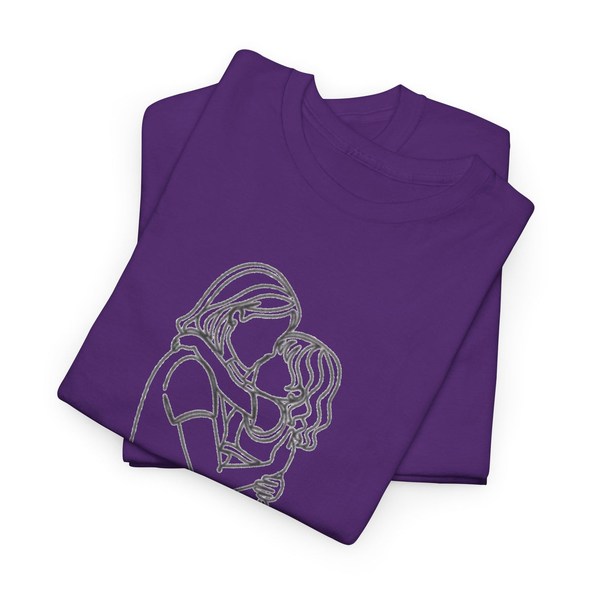 Mother and Daughter Line Art Tee — Minimalist Family Love Shirt