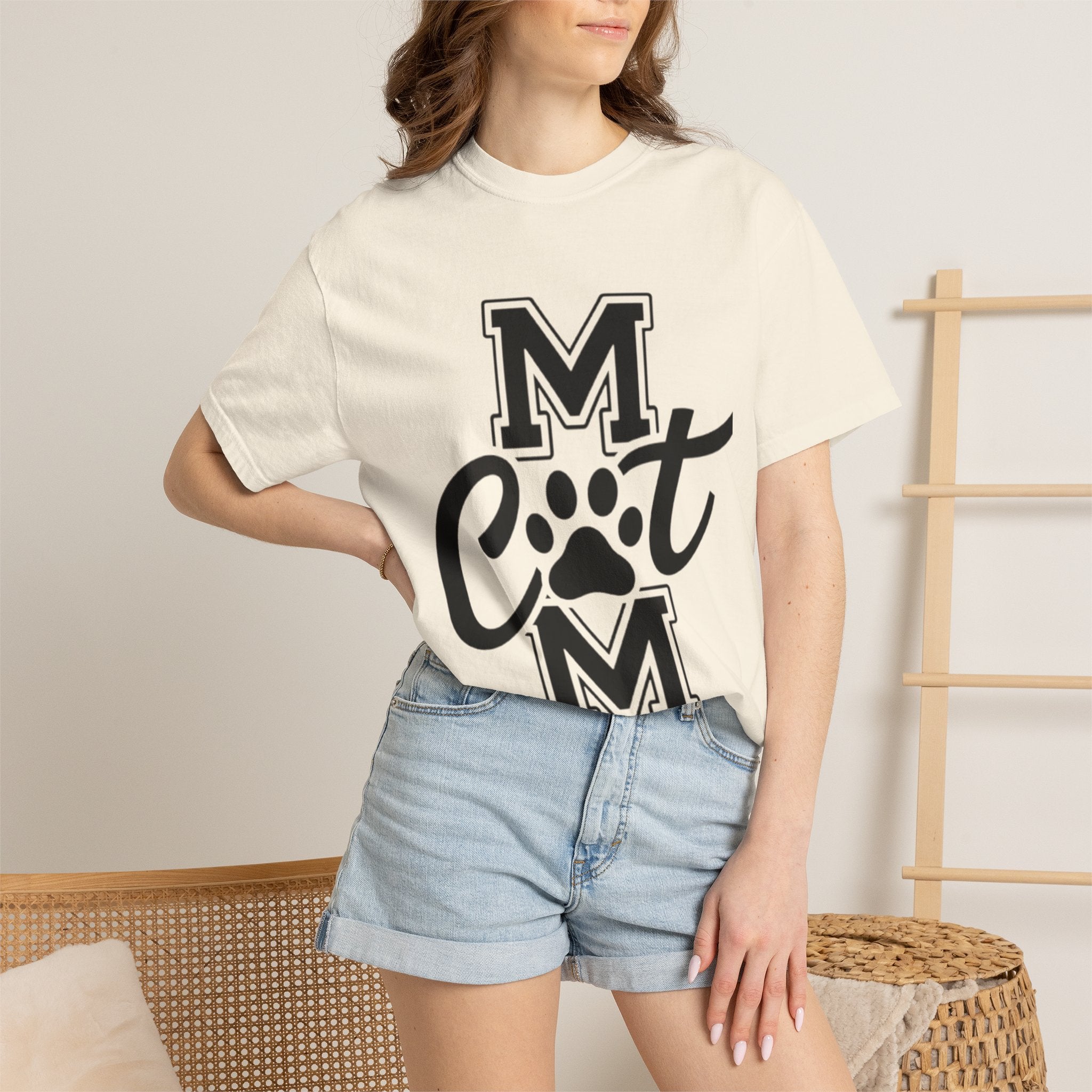 Garment-Dyed Cat Mom Tee