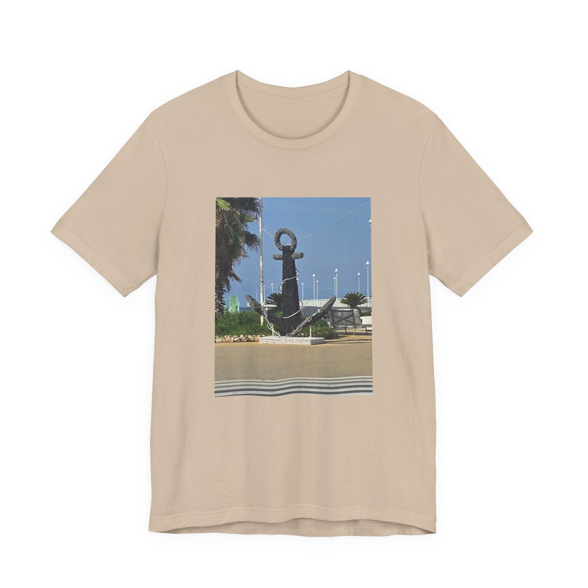 Anchor Statue Photo Tee — Coastal Nautical T-Shirt