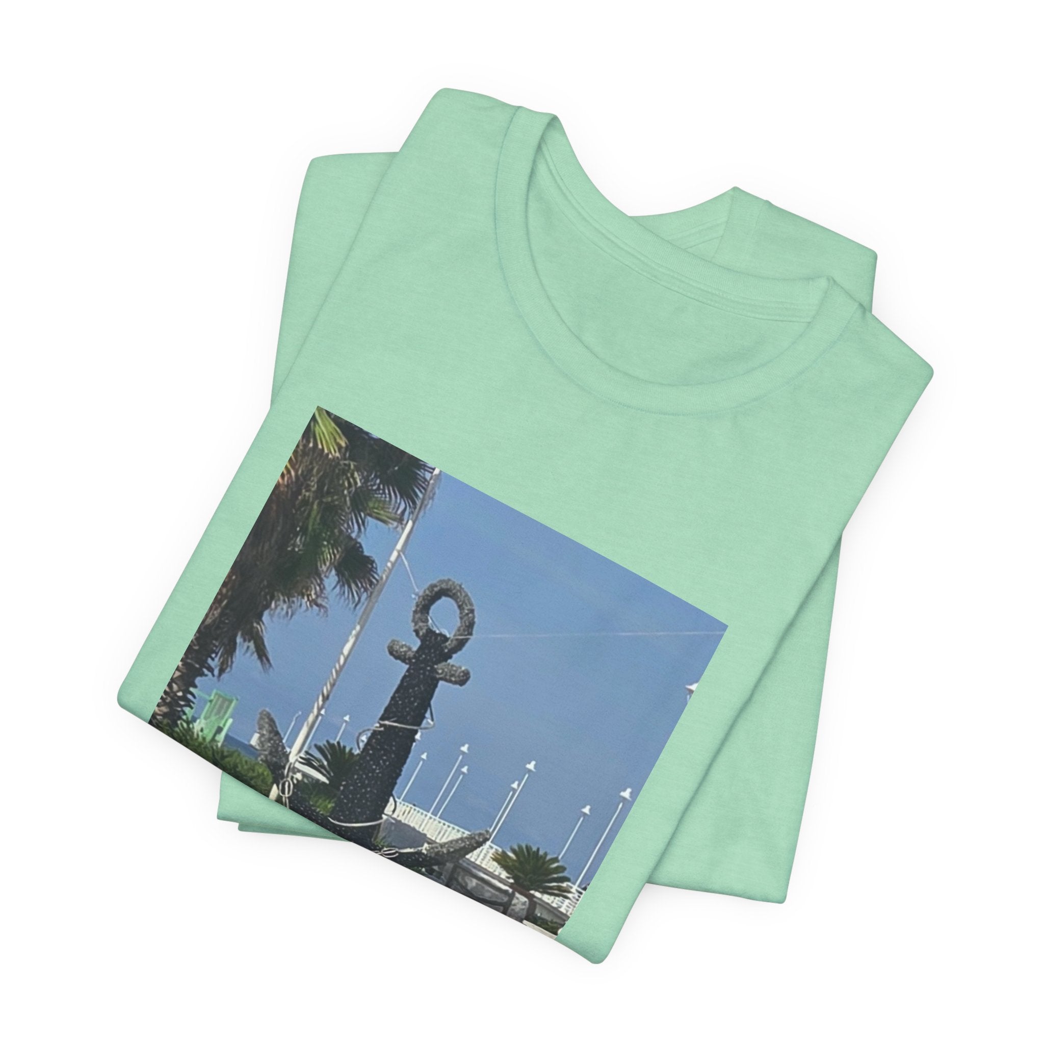 Anchor Statue Photo Tee — Coastal Nautical T-Shirt