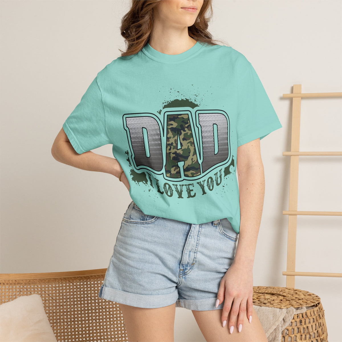 Dad I Love You Camo Graphic T-Shirt