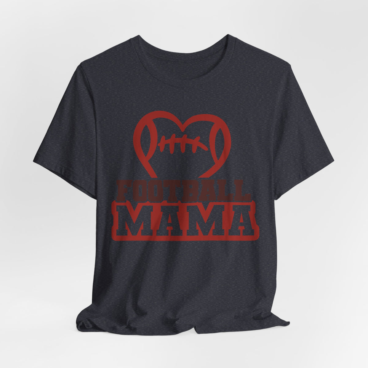 Football Mama T‑Shirt — Heart Football Mom Tee for Game Day