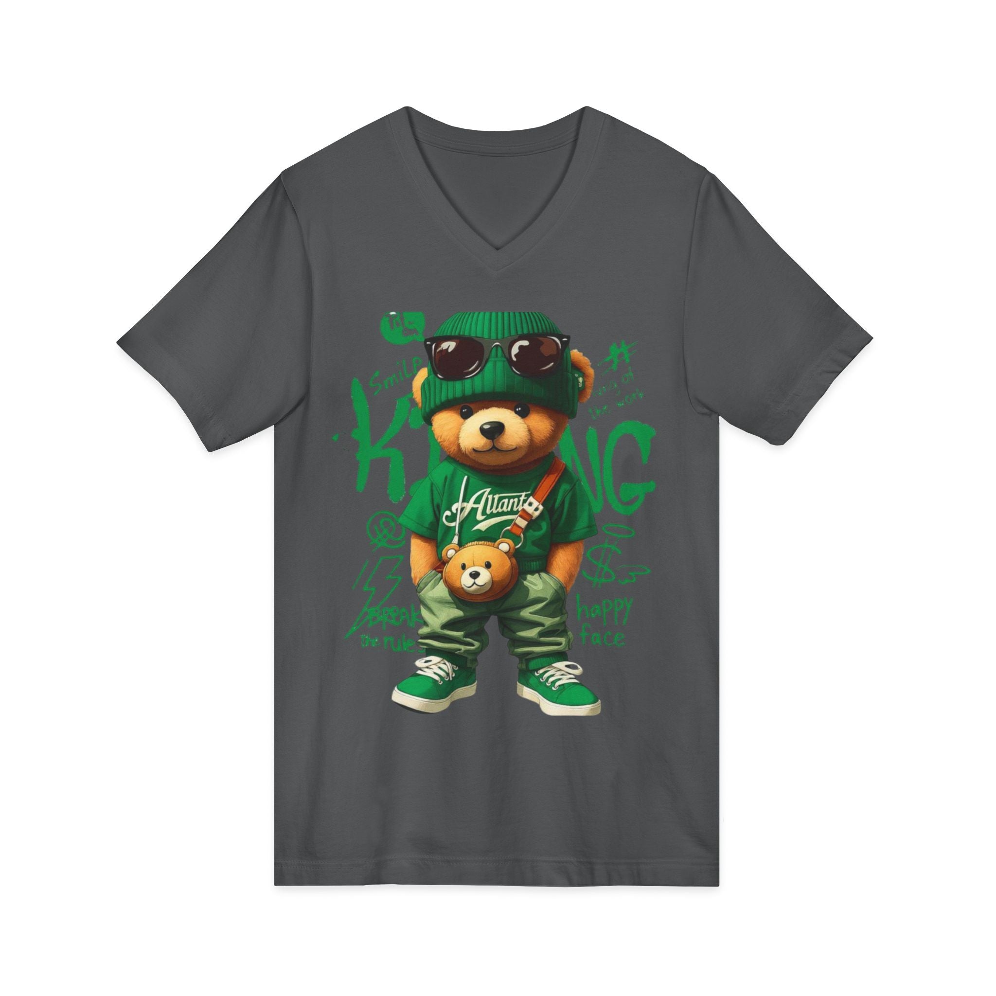 Cotton Teddy Bear V-Neck Tee