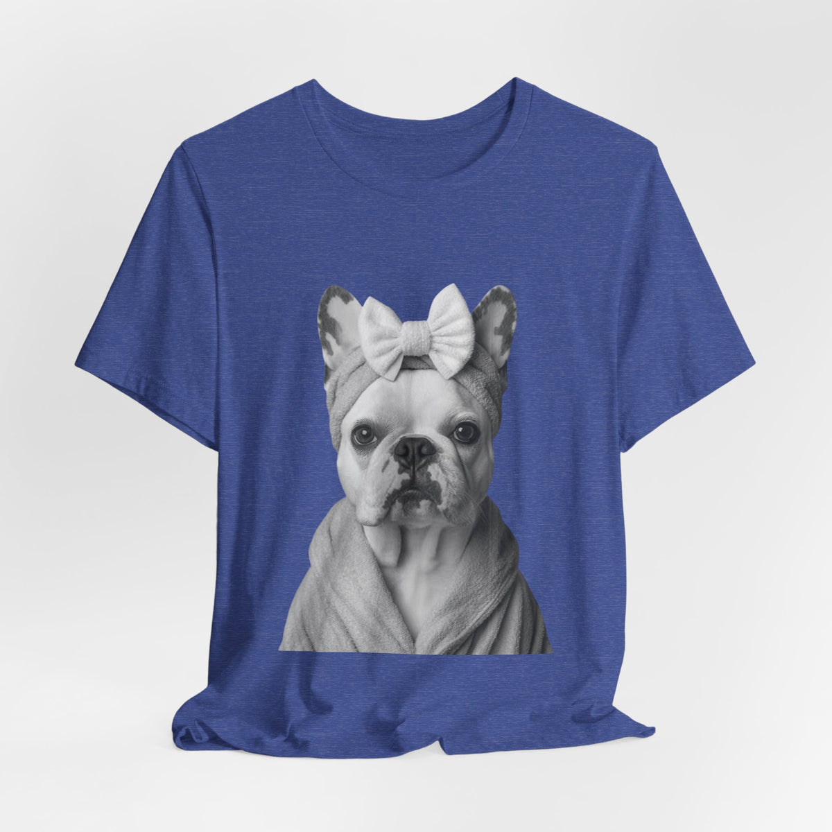 French Bulldog Portrait Tee — Cute Bow Dog Graphic T-Shirt