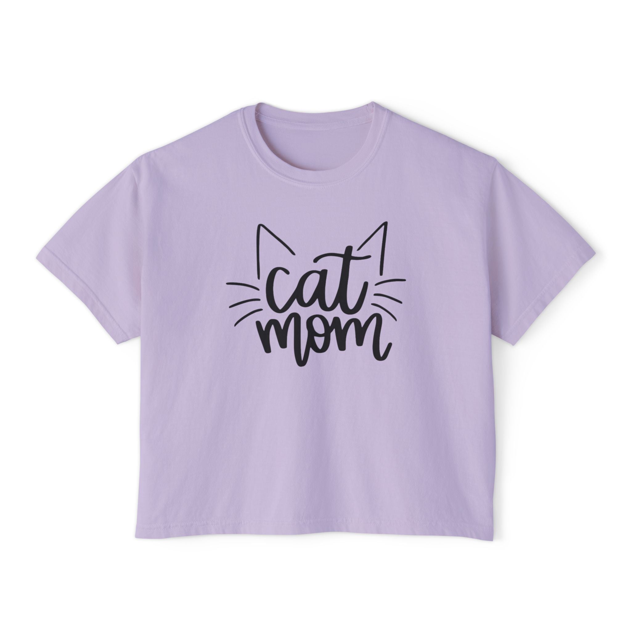 Cat Mom Boxy Cotton Tee
