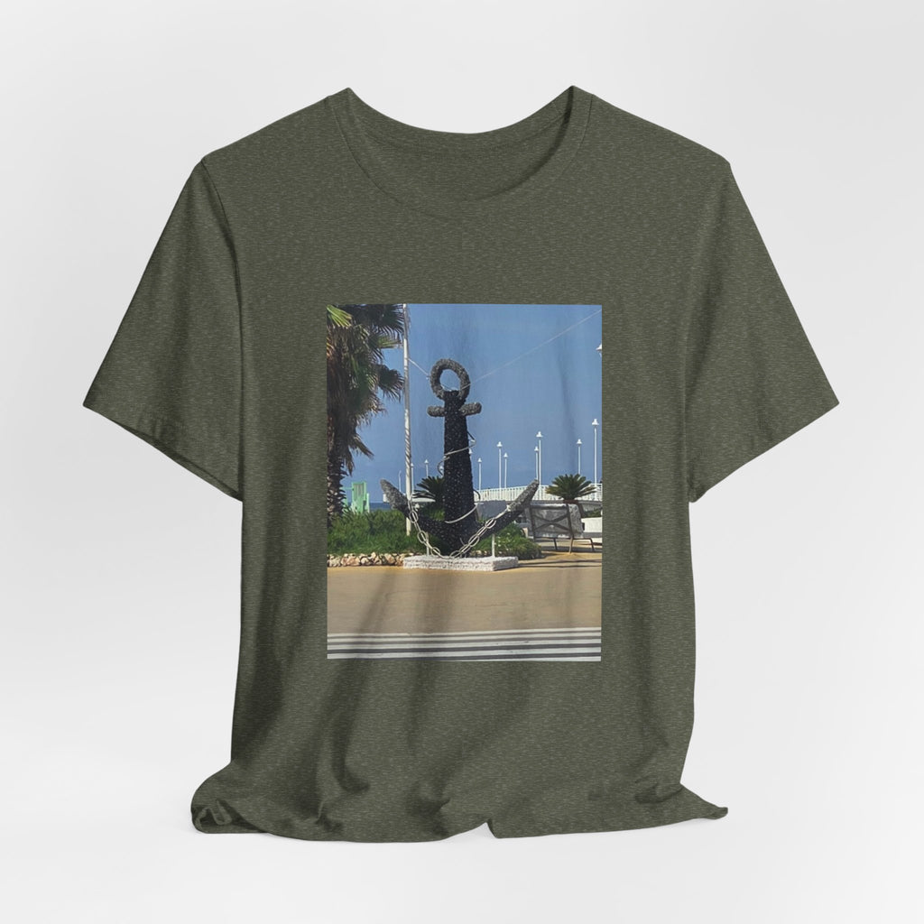 Anchor Statue Photo Tee — Coastal Nautical T-Shirt