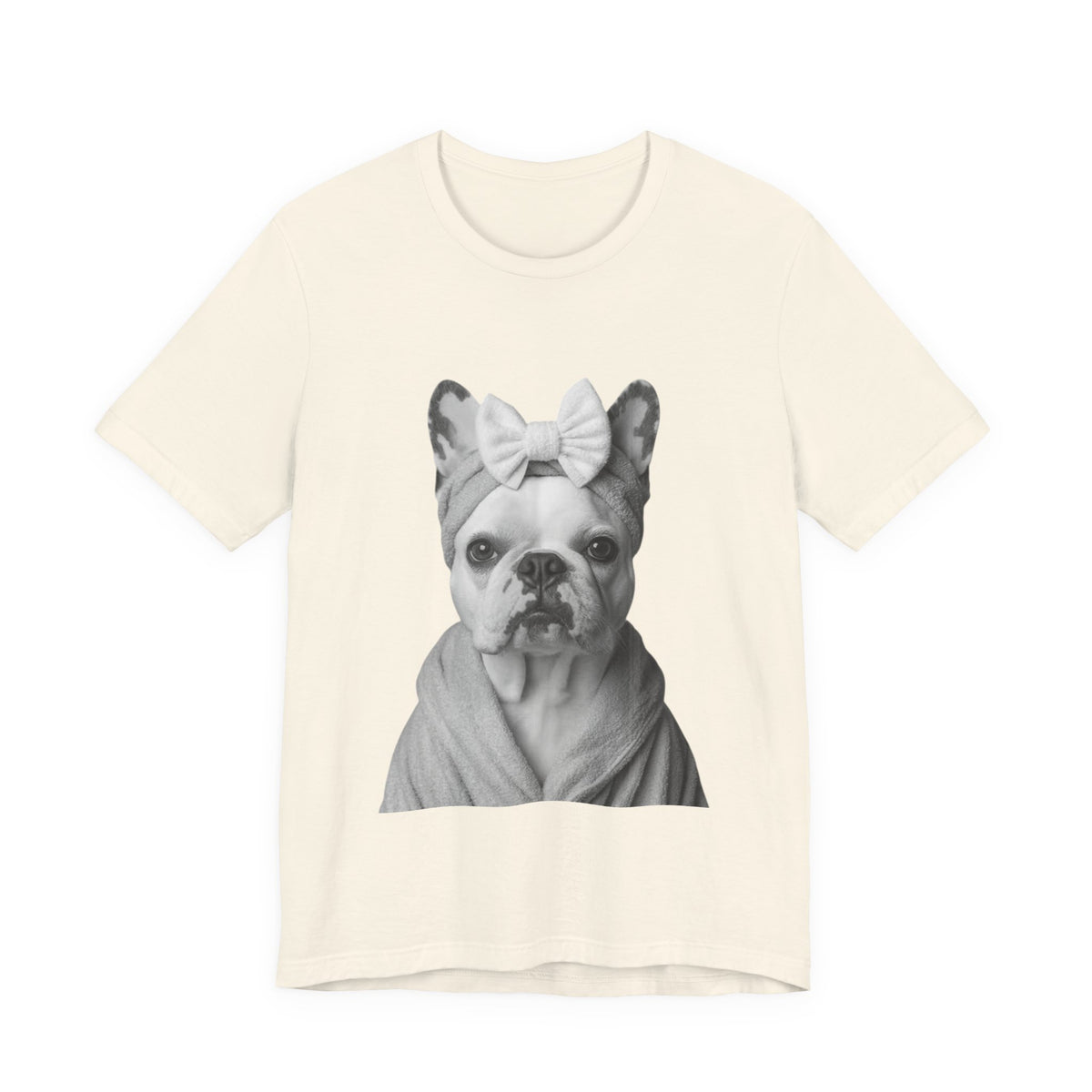 French Bulldog Portrait Tee — Cute Bow Dog Graphic T-Shirt