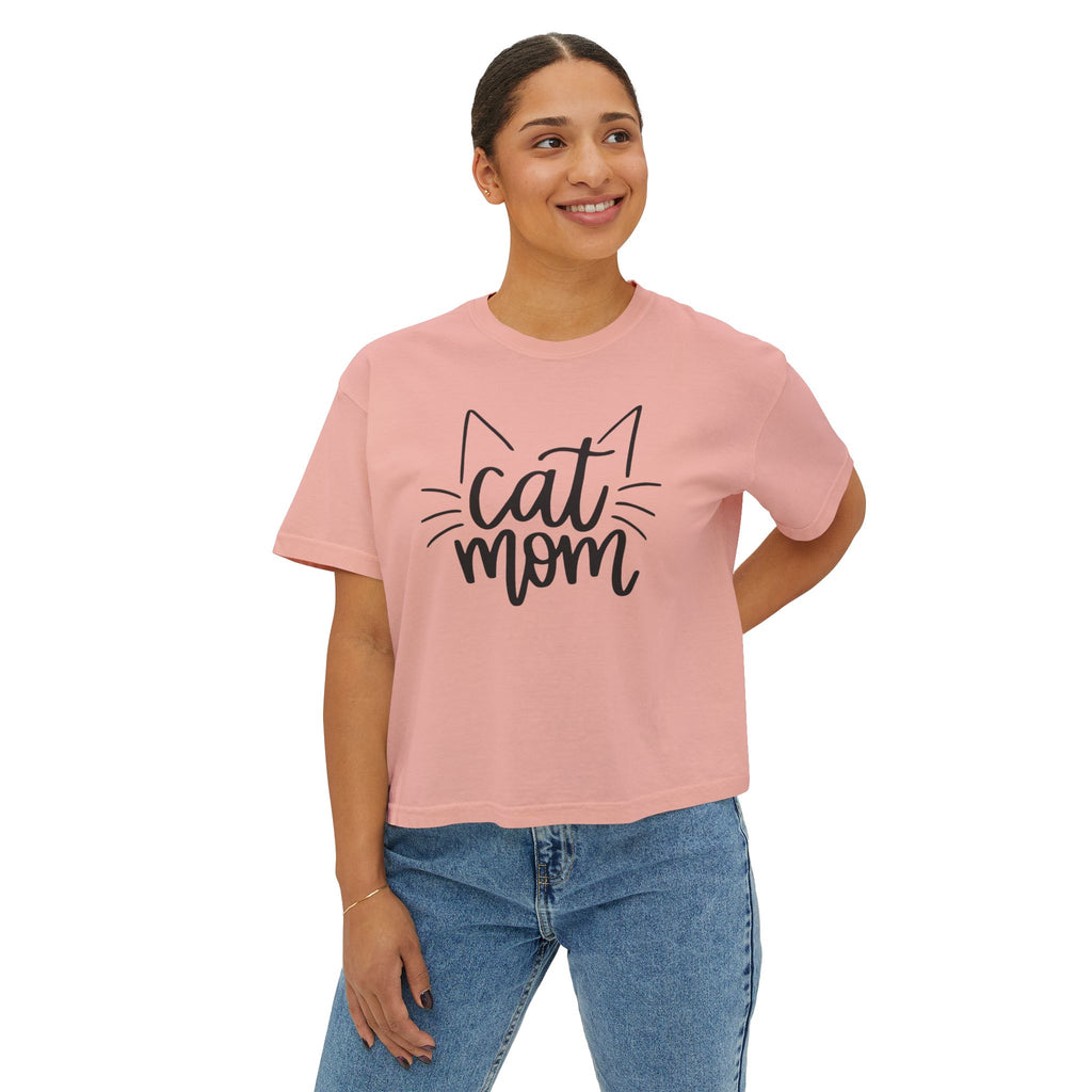 Cat Mom Boxy Cotton Tee
