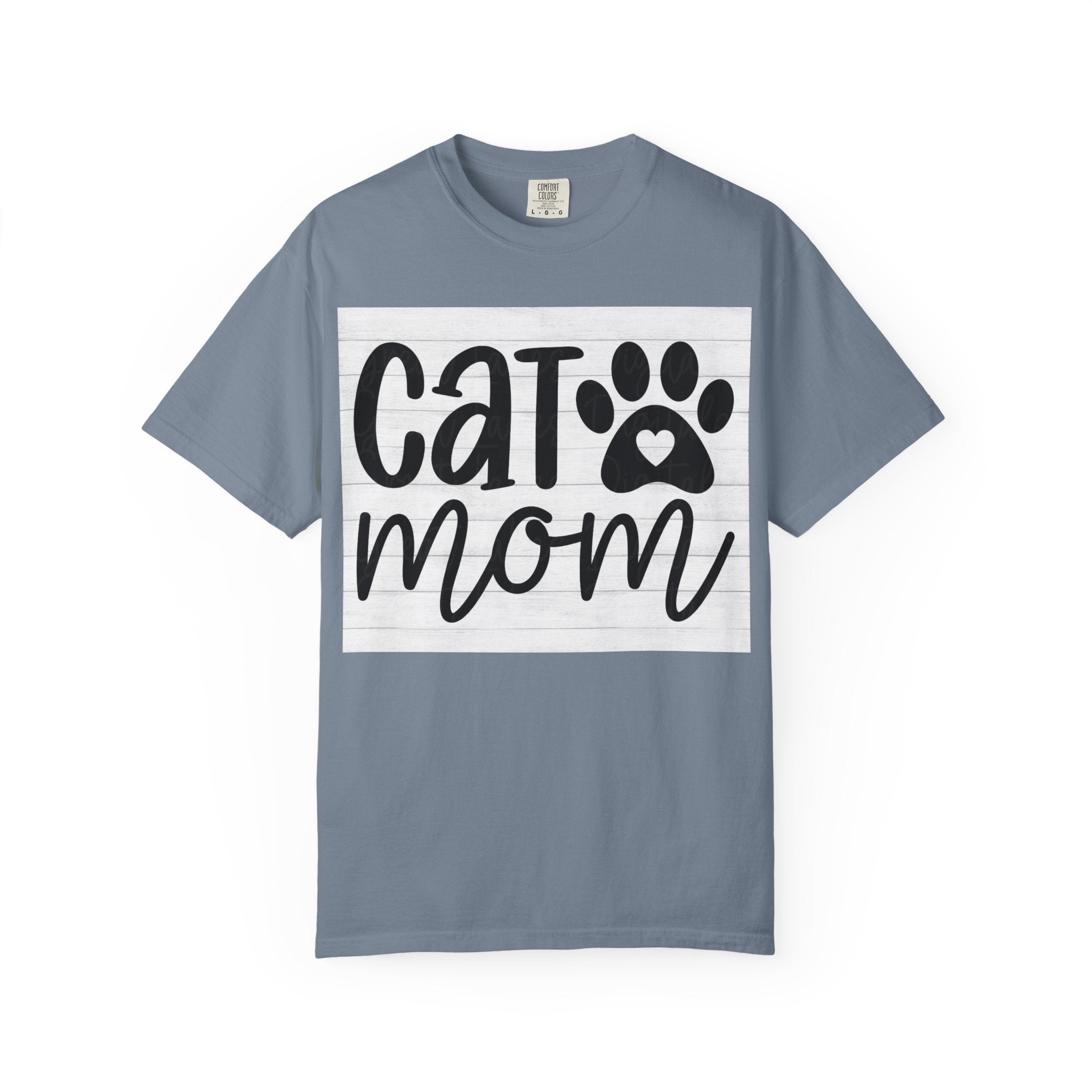 Garment-Dyed Cat Mom Tee