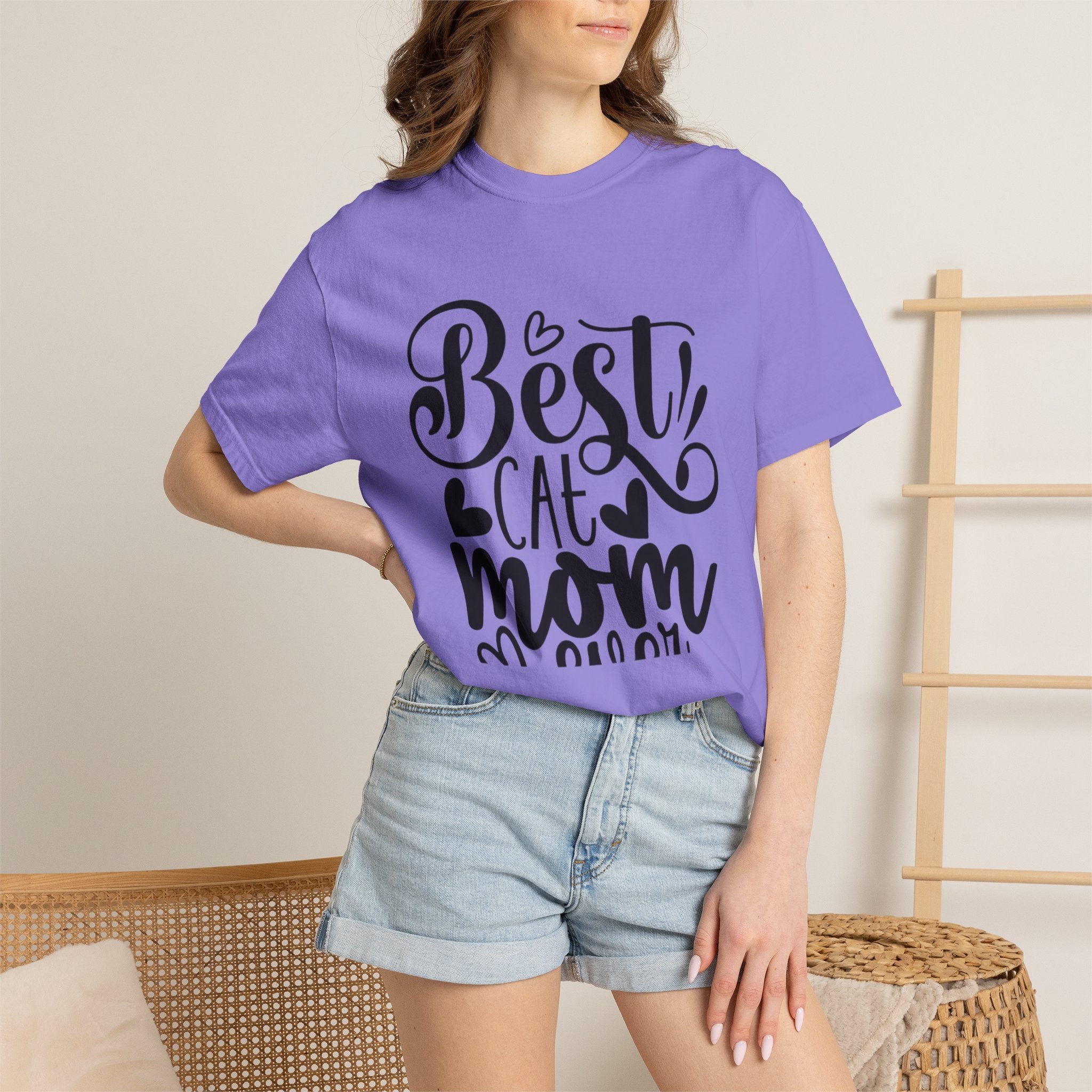 Garment-Dyed Cat Mom Tee