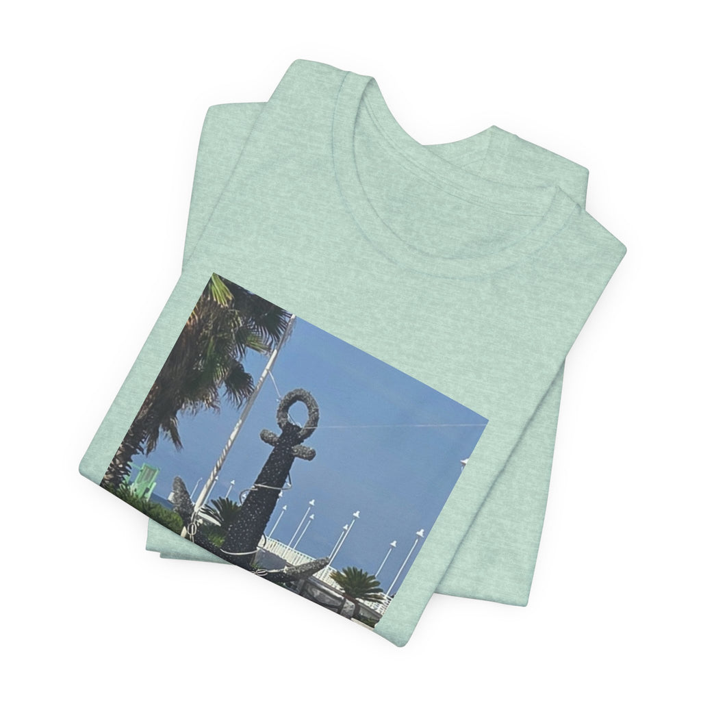 Anchor Statue Photo Tee — Coastal Nautical T-Shirt