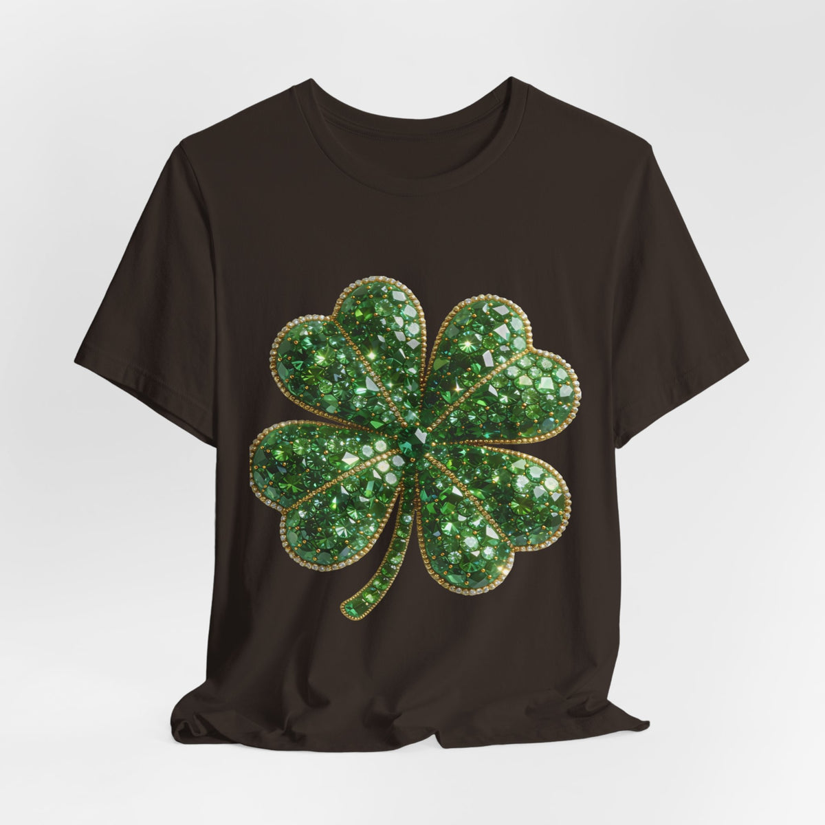 Shimmering Green Four-Leaf Clover T-Shirt — St. Patrick’s Day Lucky Tee