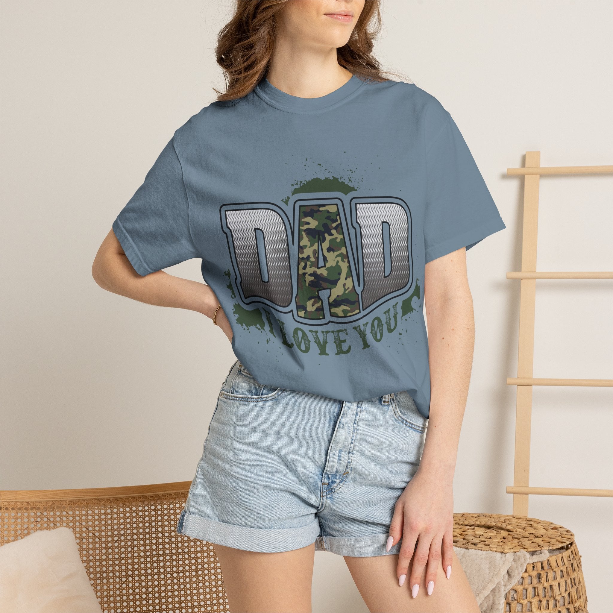 Dad I Love You Camo Graphic T-Shirt