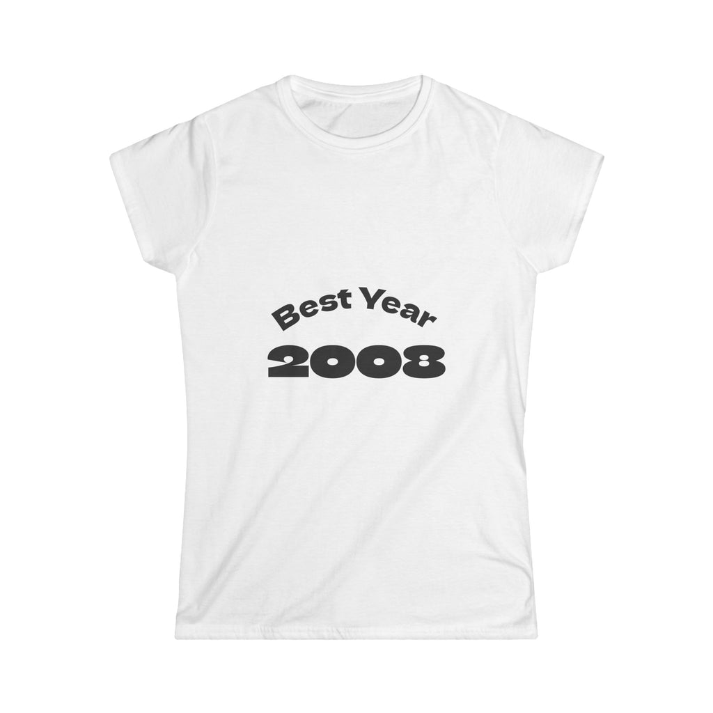 Best Year 2008 women's retro T-shirt with softstyle semi-fitted cut and vintage text design