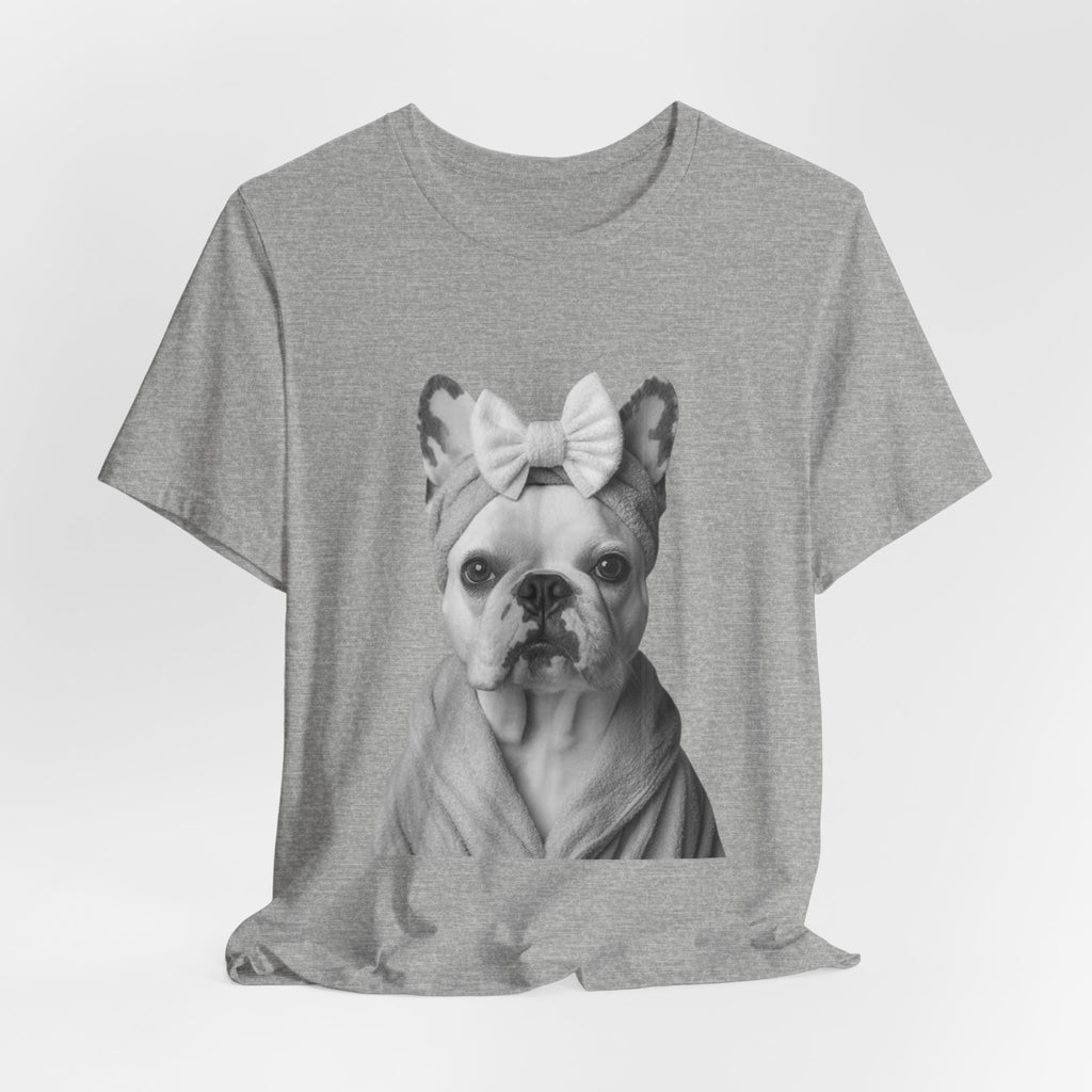 French Bulldog Portrait Tee — Cute Bow Dog Graphic T-Shirt