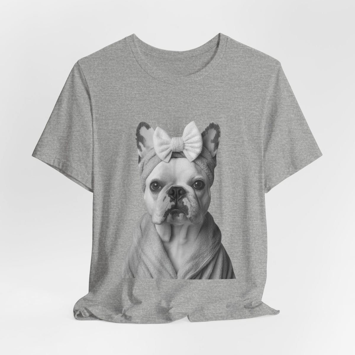 French Bulldog Portrait Tee — Cute Bow Dog Graphic T-Shirt