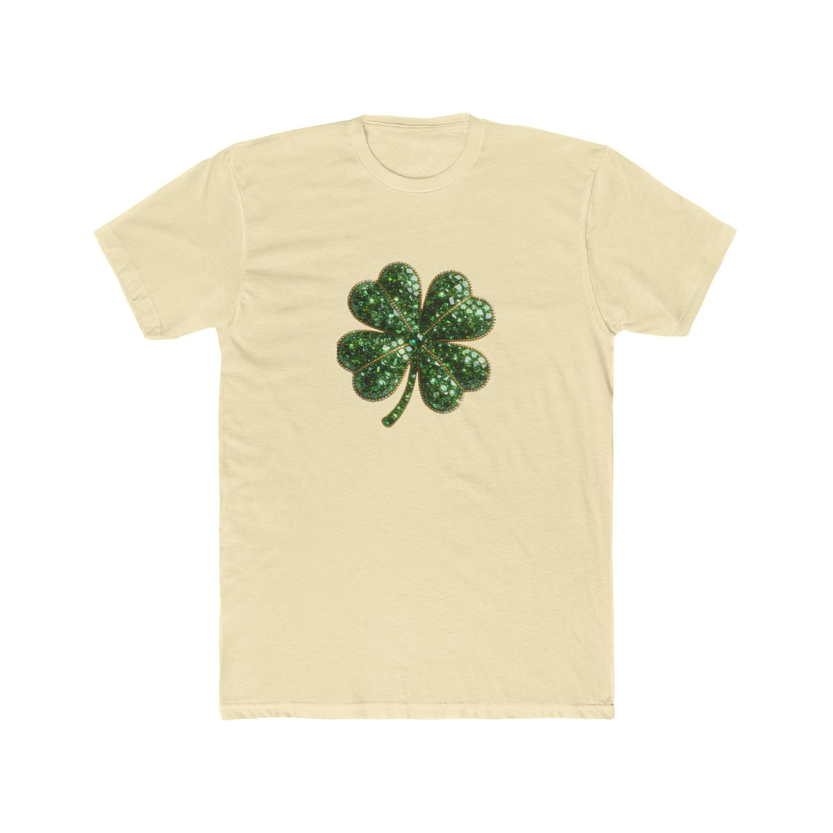 St. Patrick's Day Green Glitter Four-Leaf Clover T-Shirt