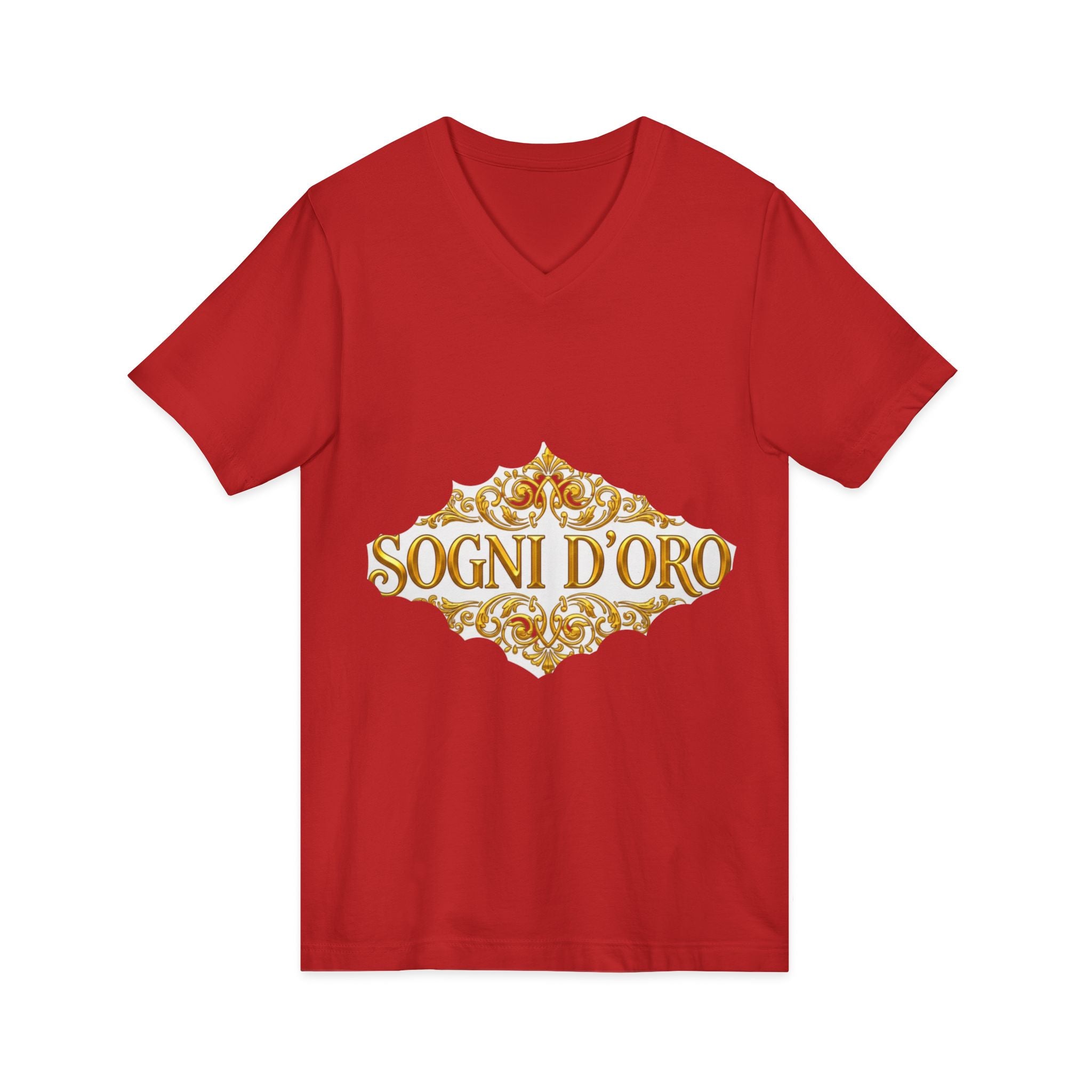Gold Script Cotton V-Neck