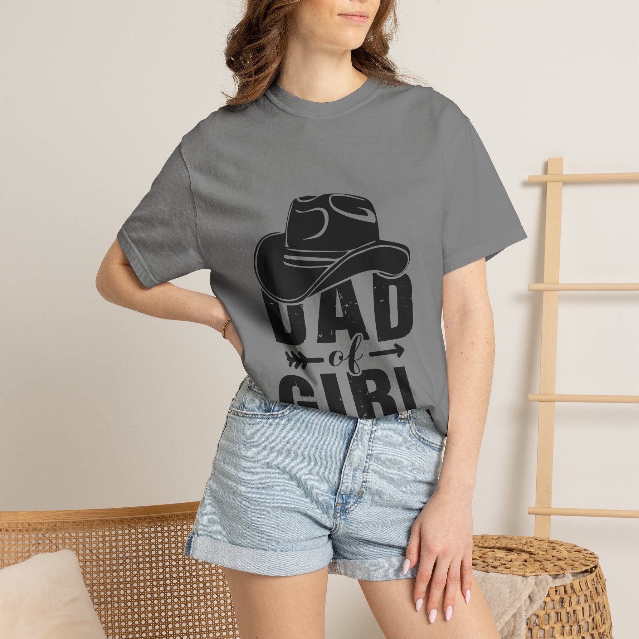 Dad of Girl T-Shirt — Cowboy Hat Father of Daughter Tee