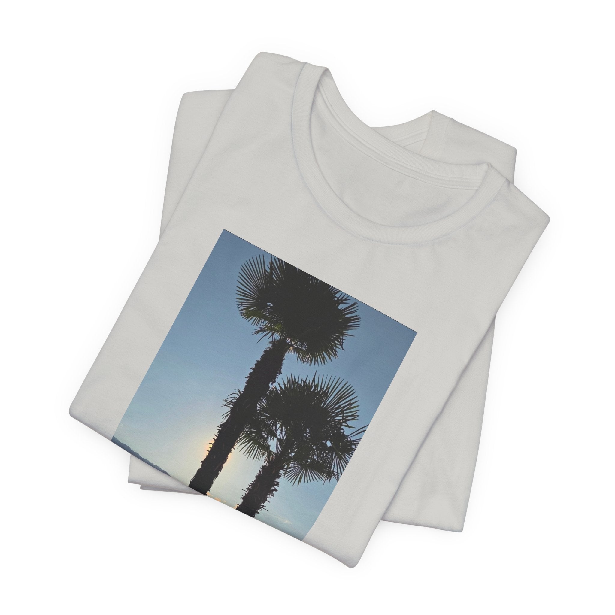 Palm Trees Sunset T‑Shirt — Coastal Photo Tee