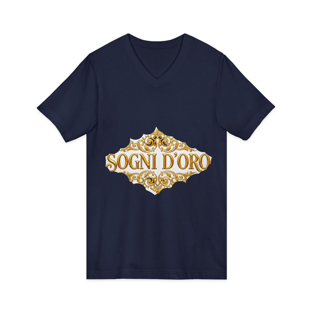 Gold Script Cotton V-Neck