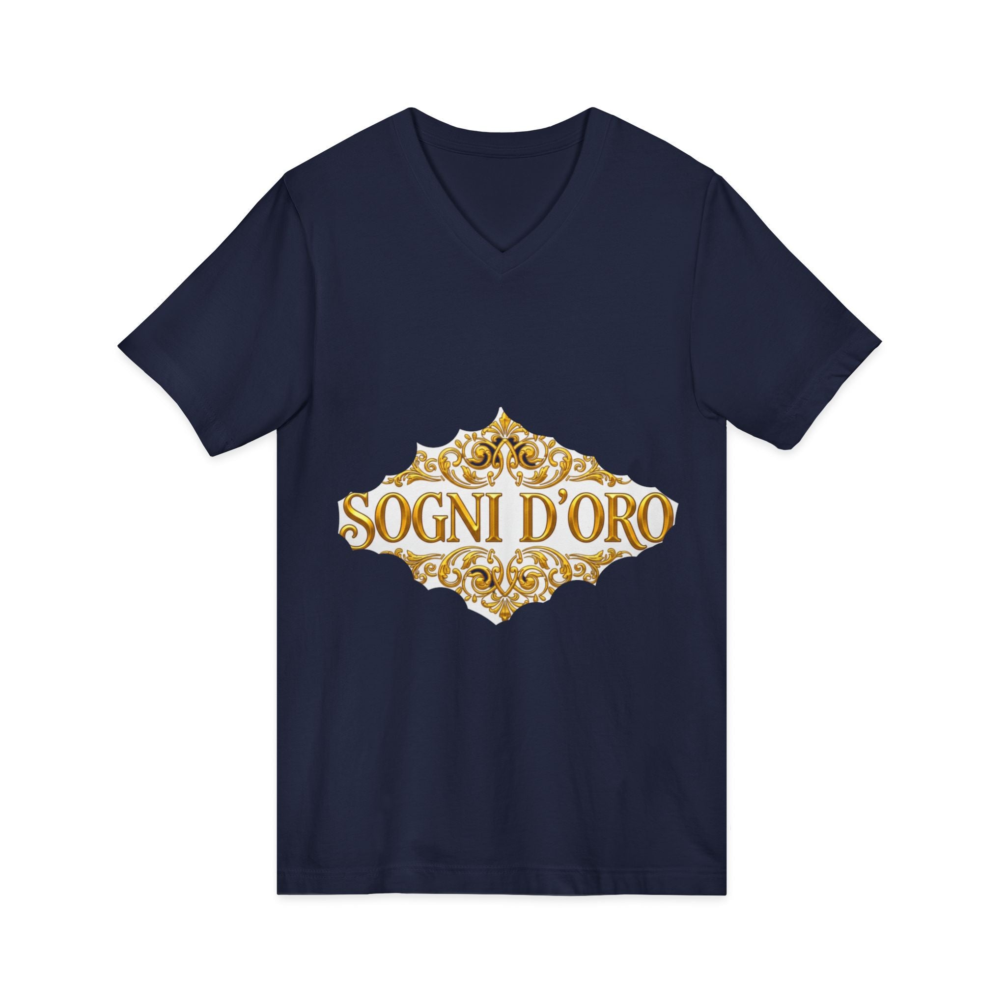 Gold Script Cotton V-Neck