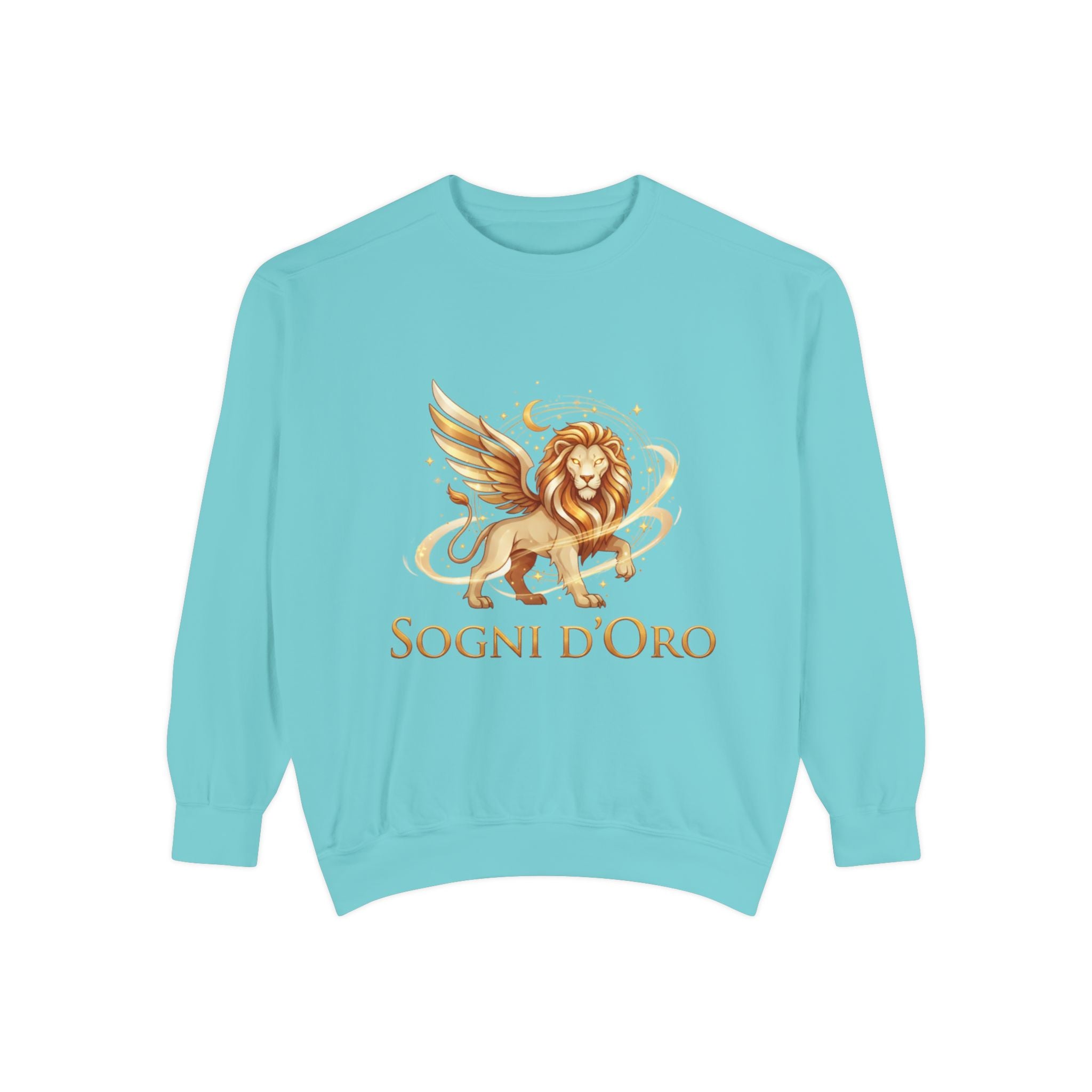 Altın Kanatlı Aslan Sweatshirt — "Sogni d'Oro" Rüya Gibi İtalyan Esintili Yuvarlak Yaka