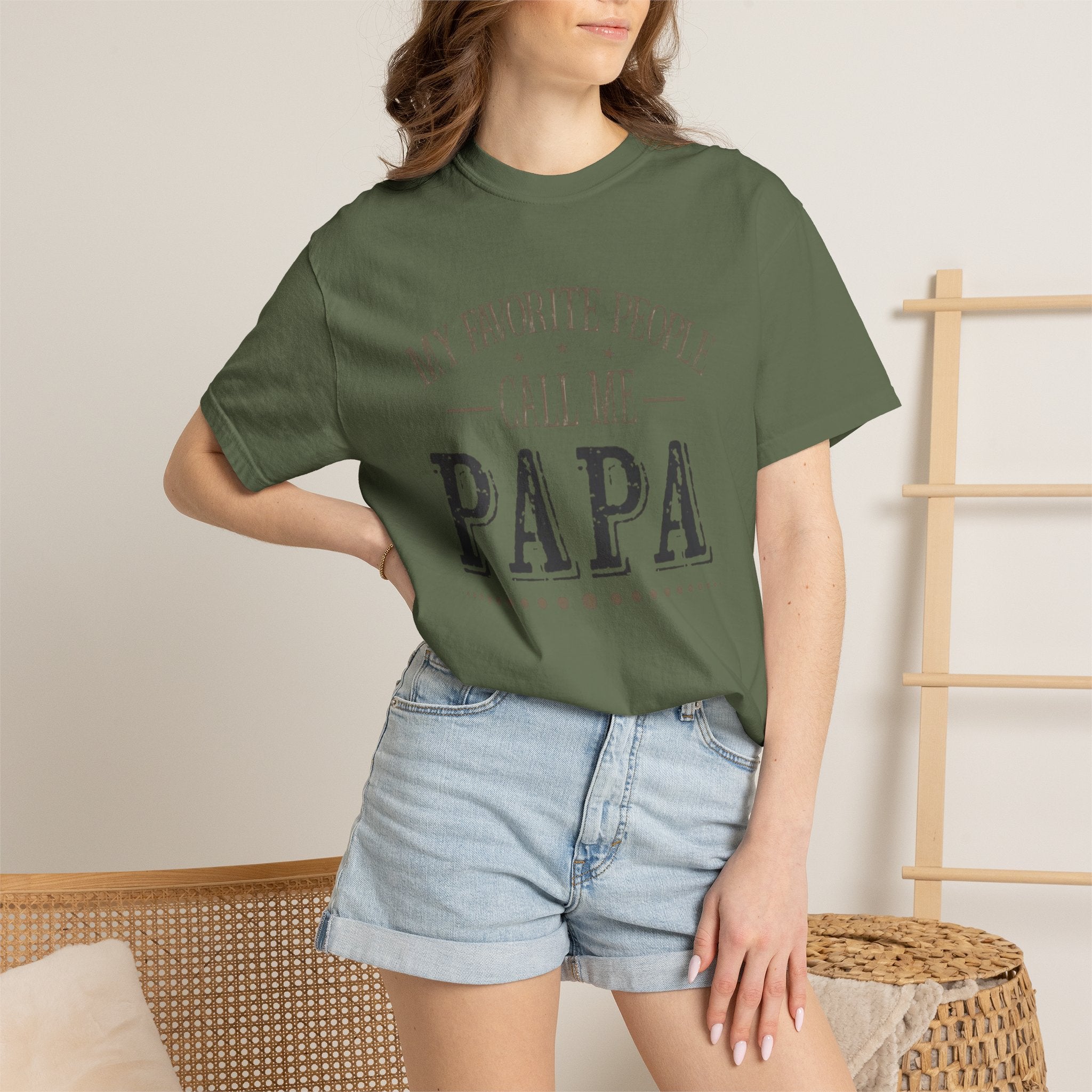 Papa T-Shirt – “My Favorite People Call Me Papa” Vintage Dad Tee