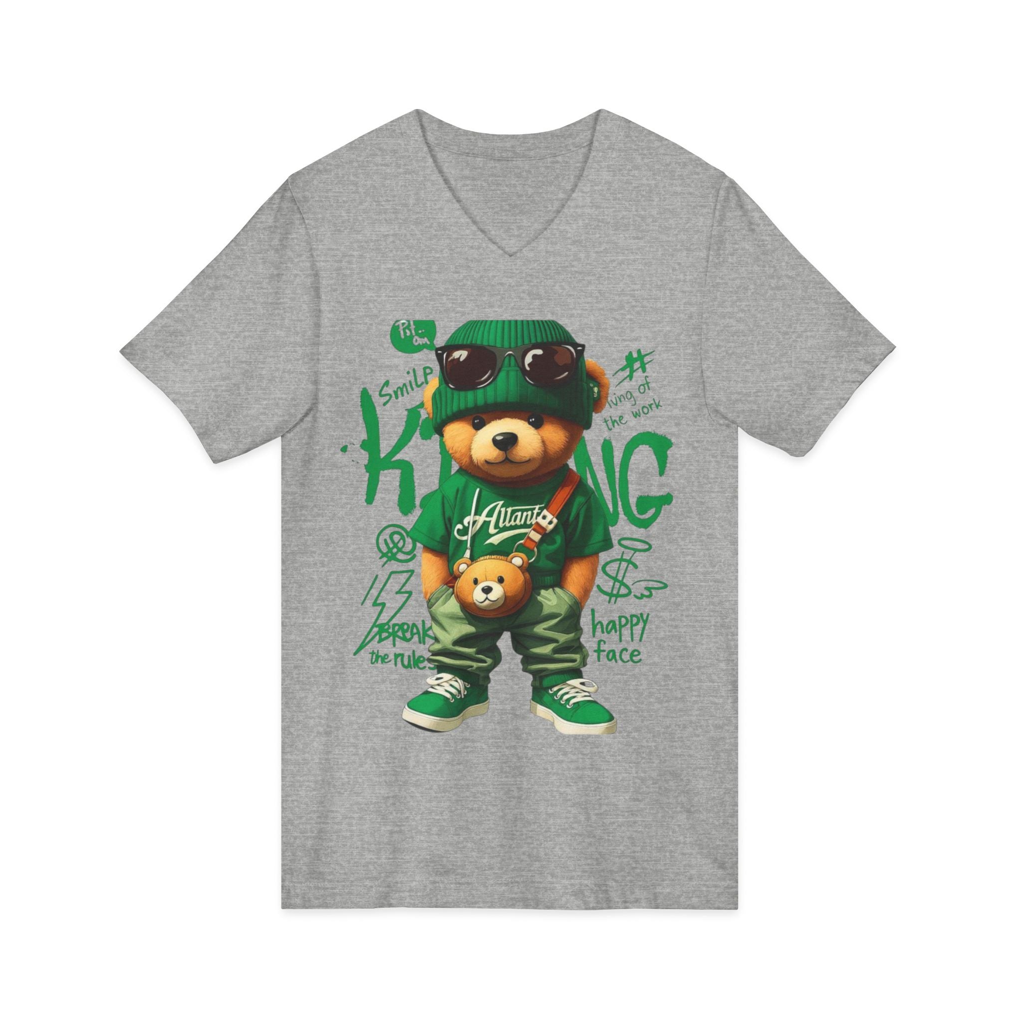 Cotton Teddy Bear V-Neck Tee