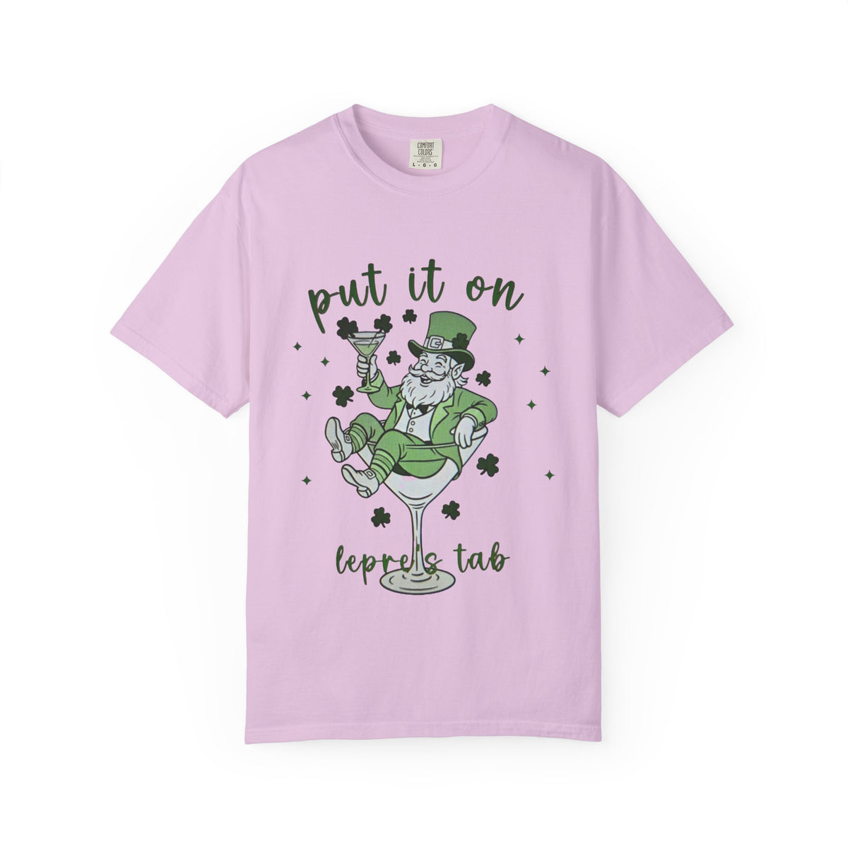 St. Patrick's Day Leprechaun Cocktail T-Shirt — "Put It On Leprechaun's Tab"