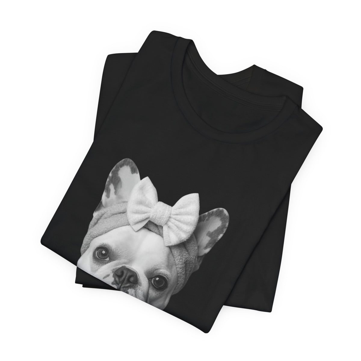 French Bulldog Portrait Tee — Cute Bow Dog Graphic T-Shirt