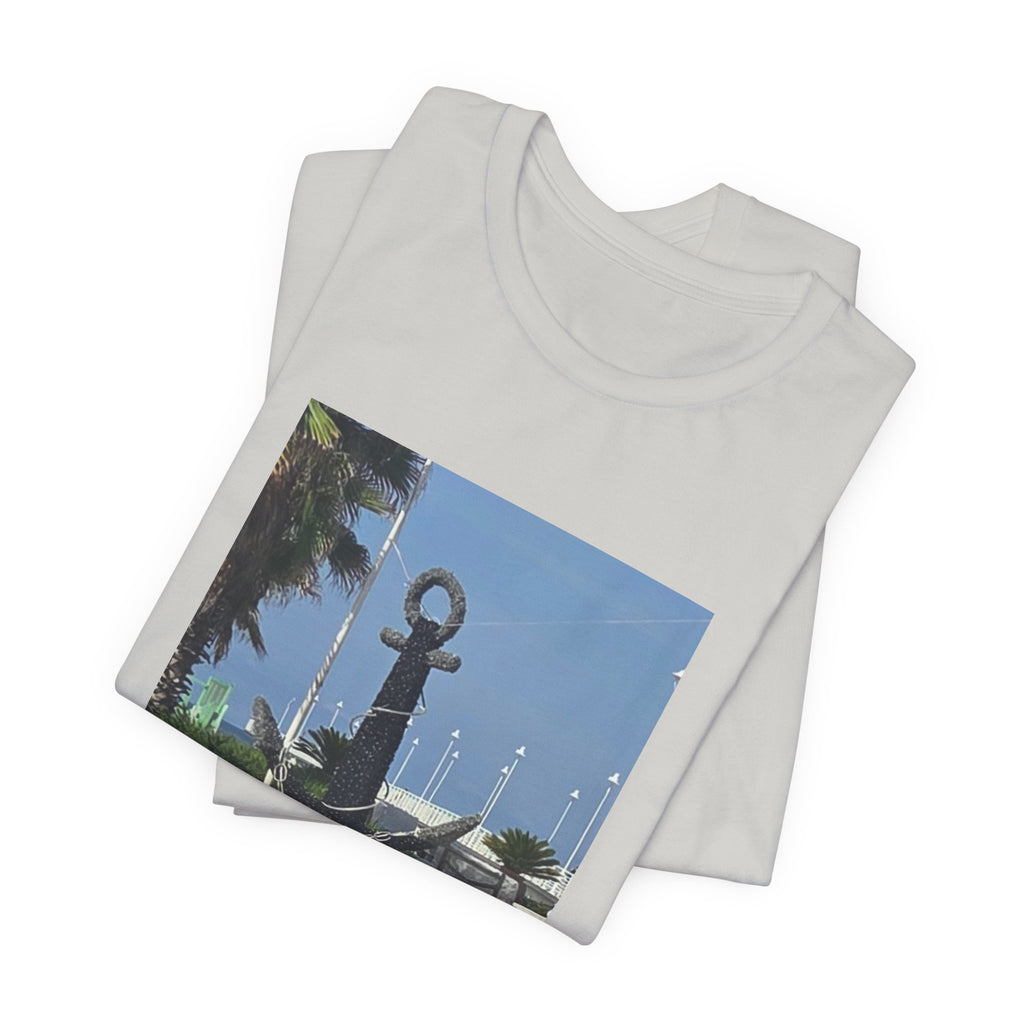 Anchor Statue Photo Tee — Coastal Nautical T-Shirt