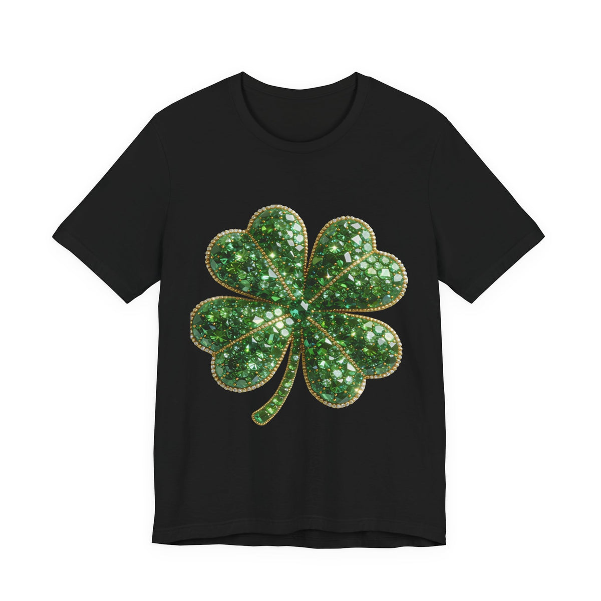 Shimmering Green Four-Leaf Clover T-Shirt — St. Patrick’s Day Lucky Tee