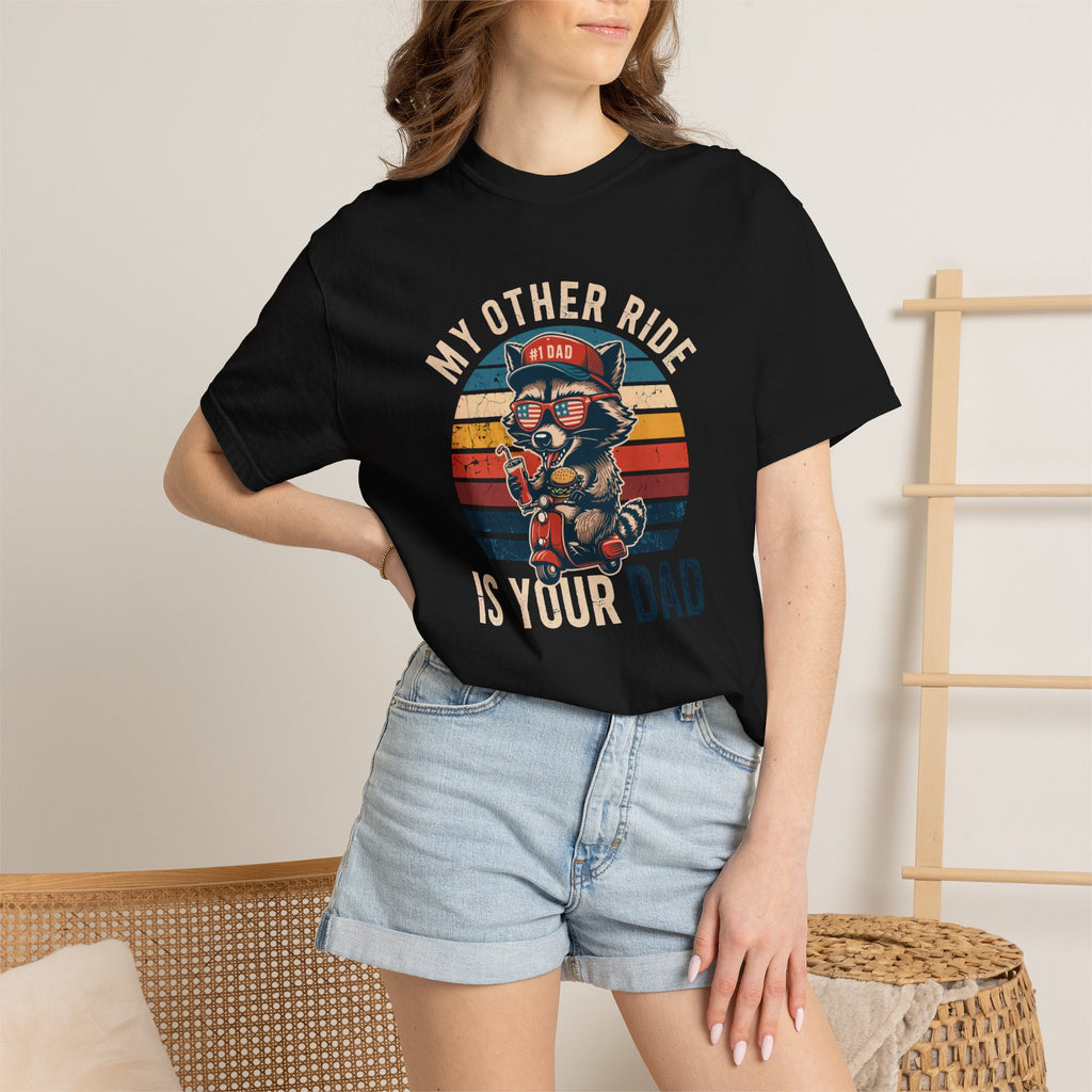 My Other Ride Is Your Dad T-Shirt — Cute Motorcycle Puppy Graphic Tee for Dad, Father's Day Gift