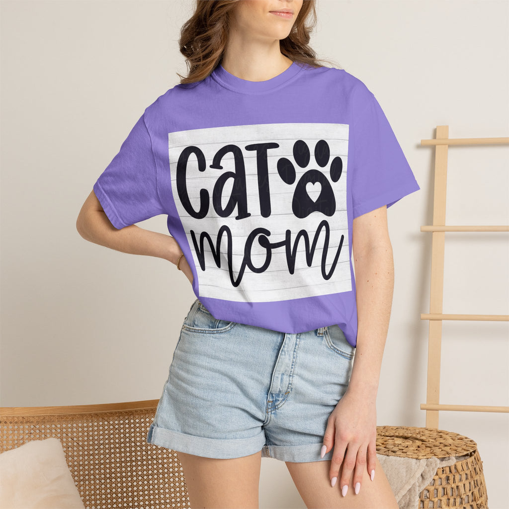 Garment-Dyed Cat Mom Tee