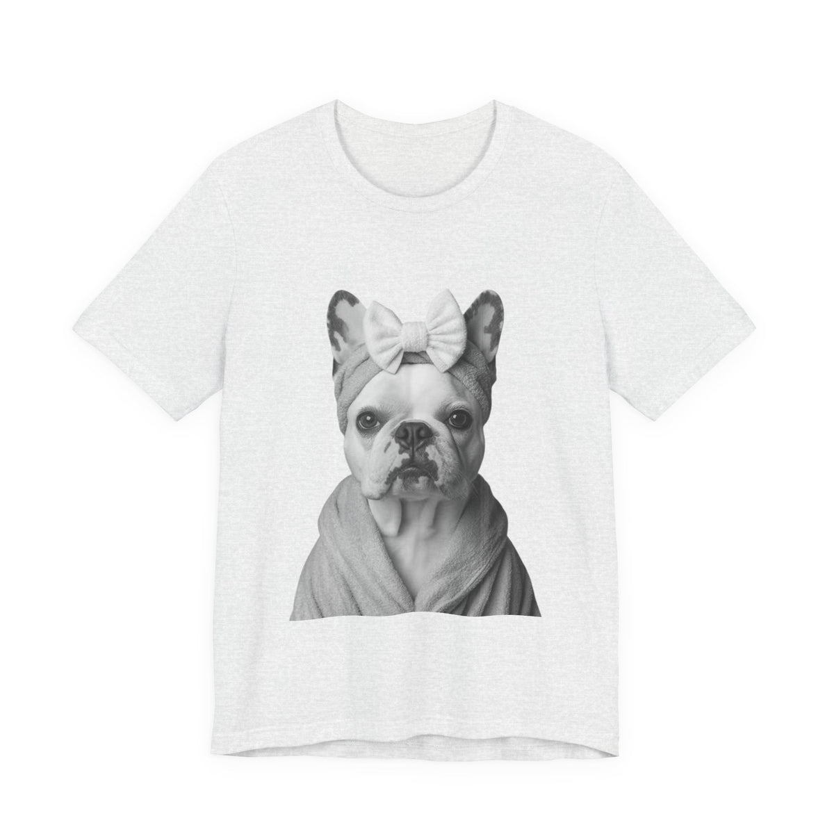 French Bulldog Portrait Tee — Cute Bow Dog Graphic T-Shirt
