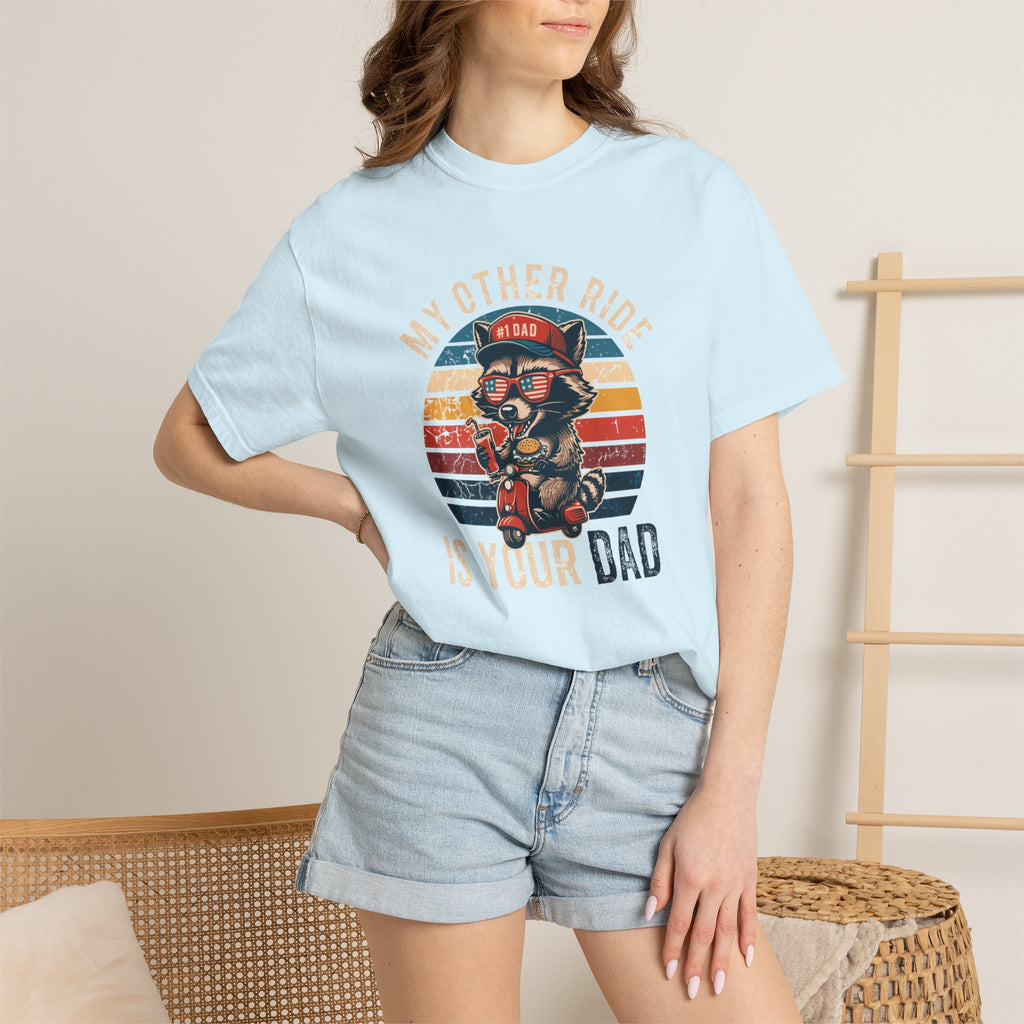 My Other Ride Is Your Dad T-Shirt — Cute Motorcycle Puppy Graphic Tee for Dad, Father's Day Gift