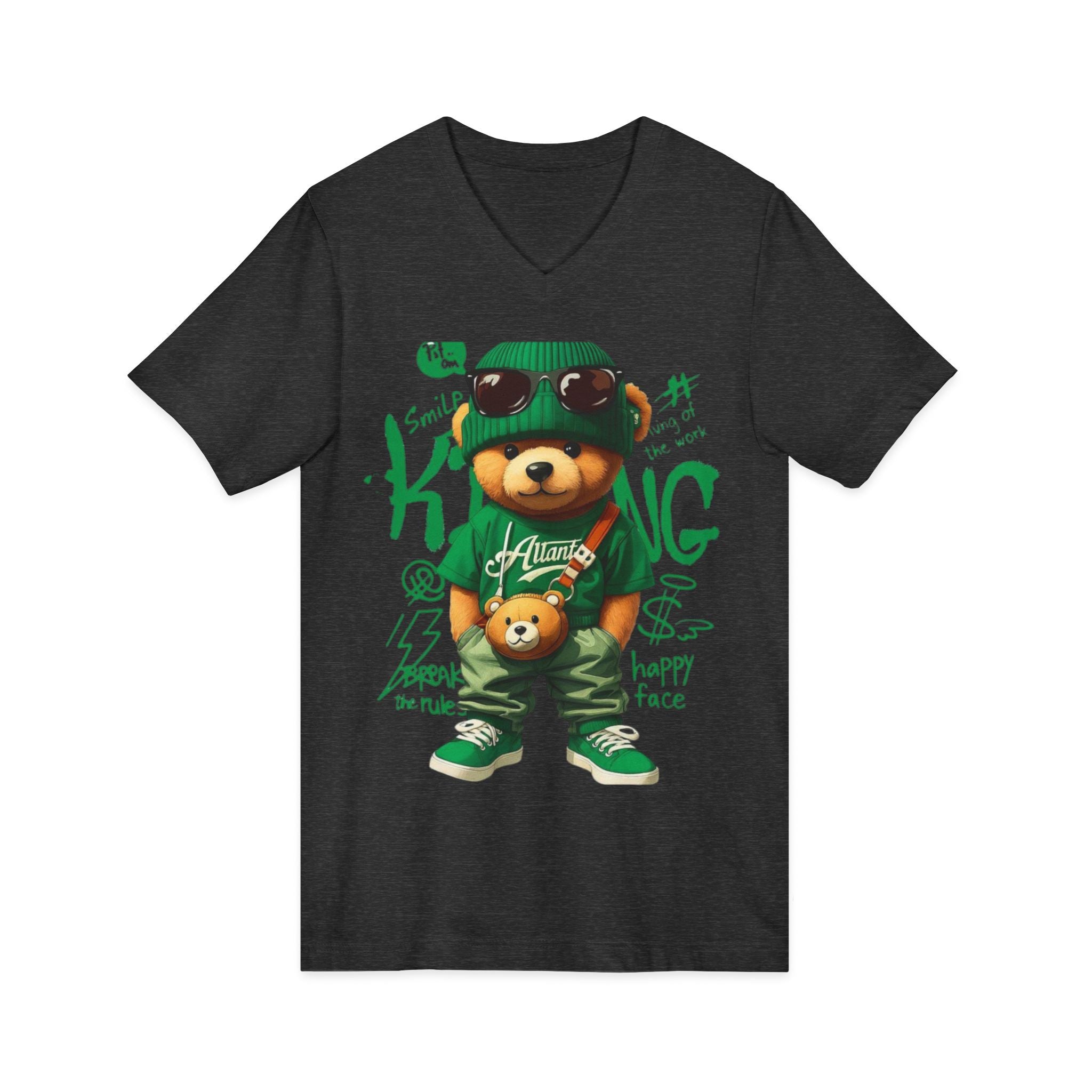 Cotton Teddy Bear V-Neck Tee